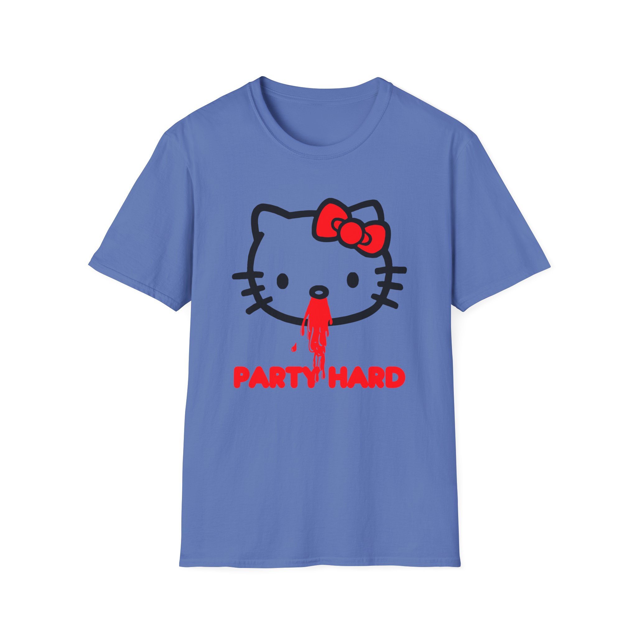 Andrew Wk Hello Party Kitty Parody Unisex Softstyle T-Shirt