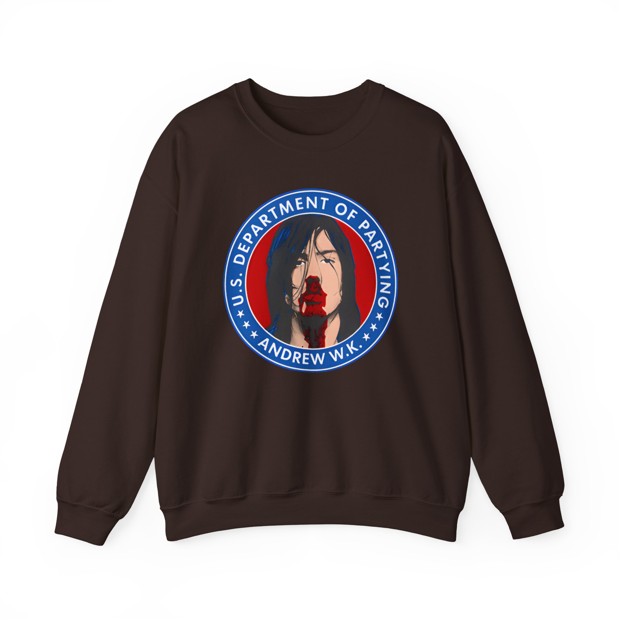 Andrew Wk Us Dept of Partying Unisex Heavy Blendâ„¢ Crewneck Sweatshirt