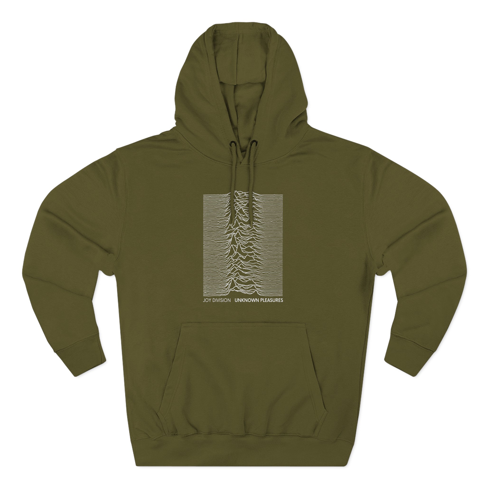 Joy Division Unknown Pleasures Text Three-Panel Fleece Hoodie