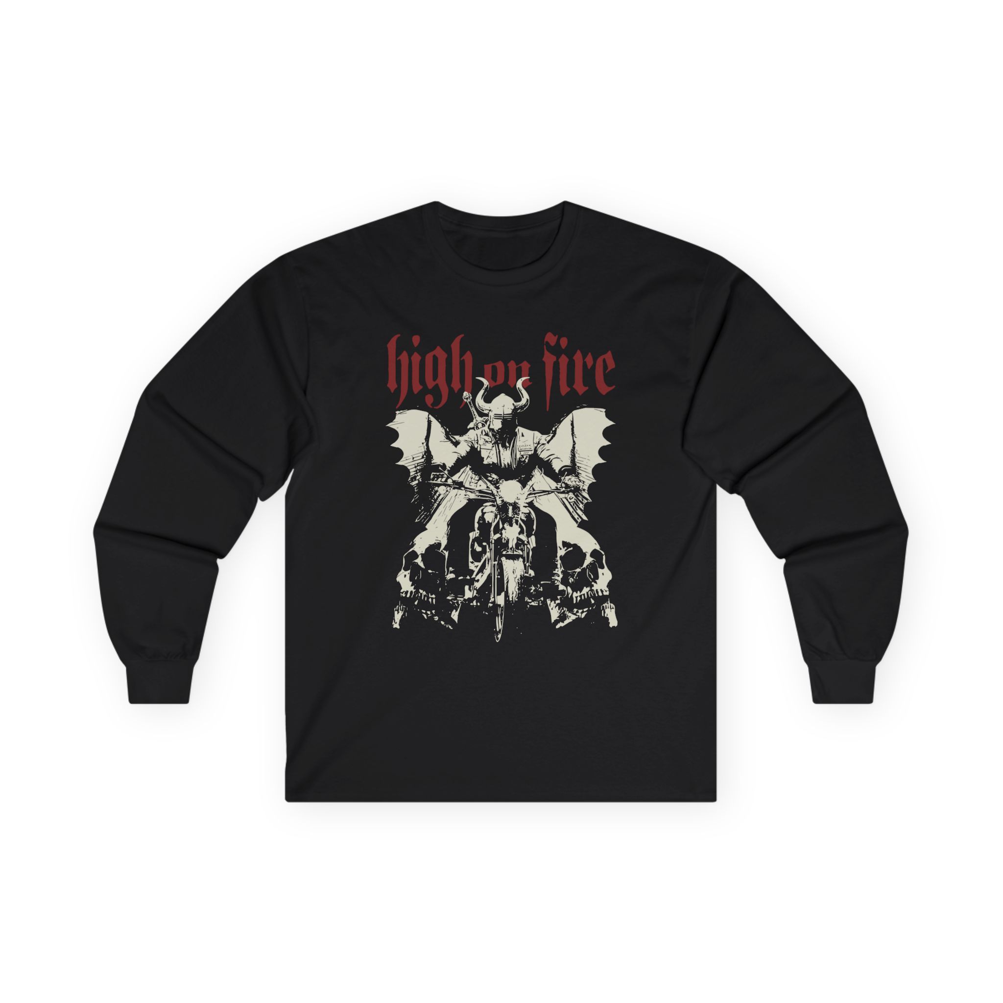 High on Fire Biker Unisex Ultra Cotton Long Sleeve Tee