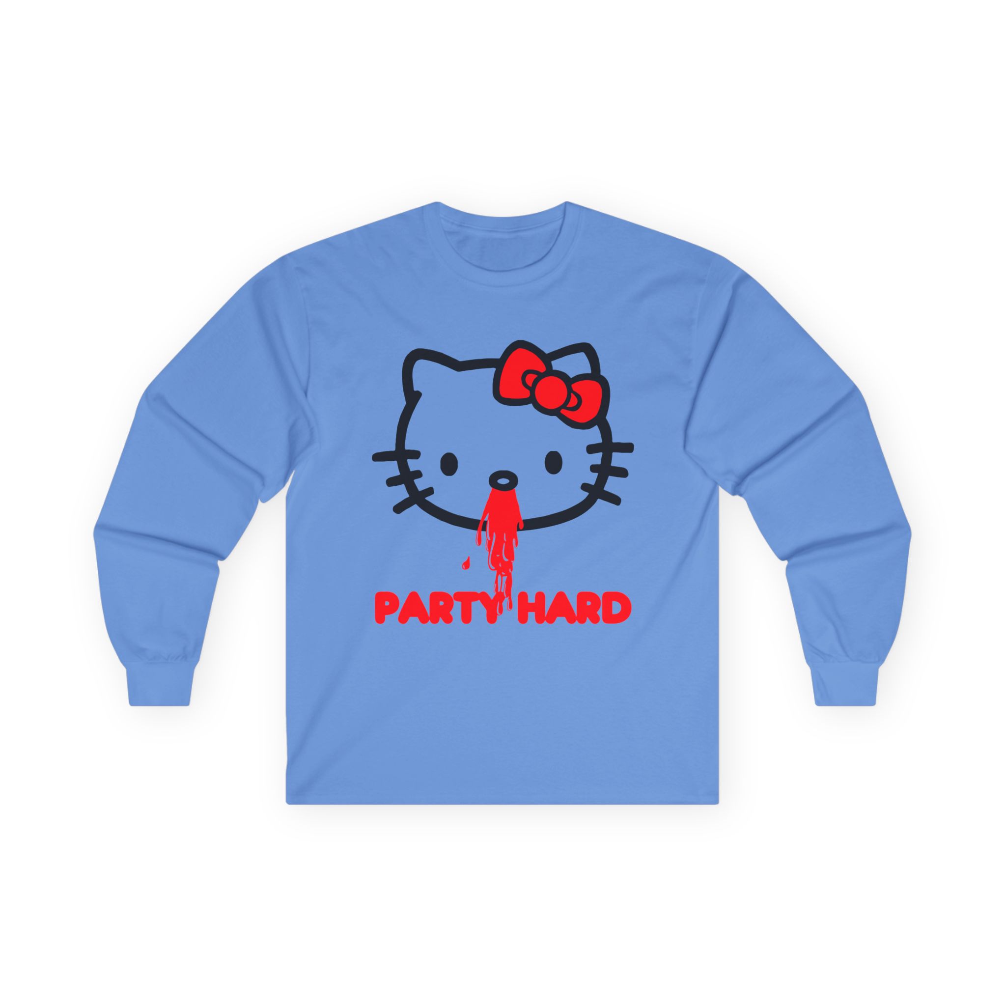 Andrew Wk Hello Party Kitty Parody Unisex Ultra Cotton Long Sleeve Tee