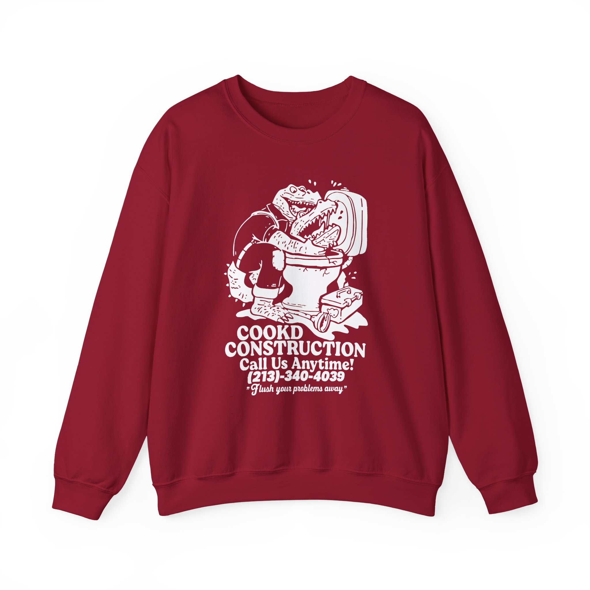 Lazarbeam  Cookd Construction Call Us Anytime Unisex Heavy Blendâ„¢ Crewneck Sweatshirt