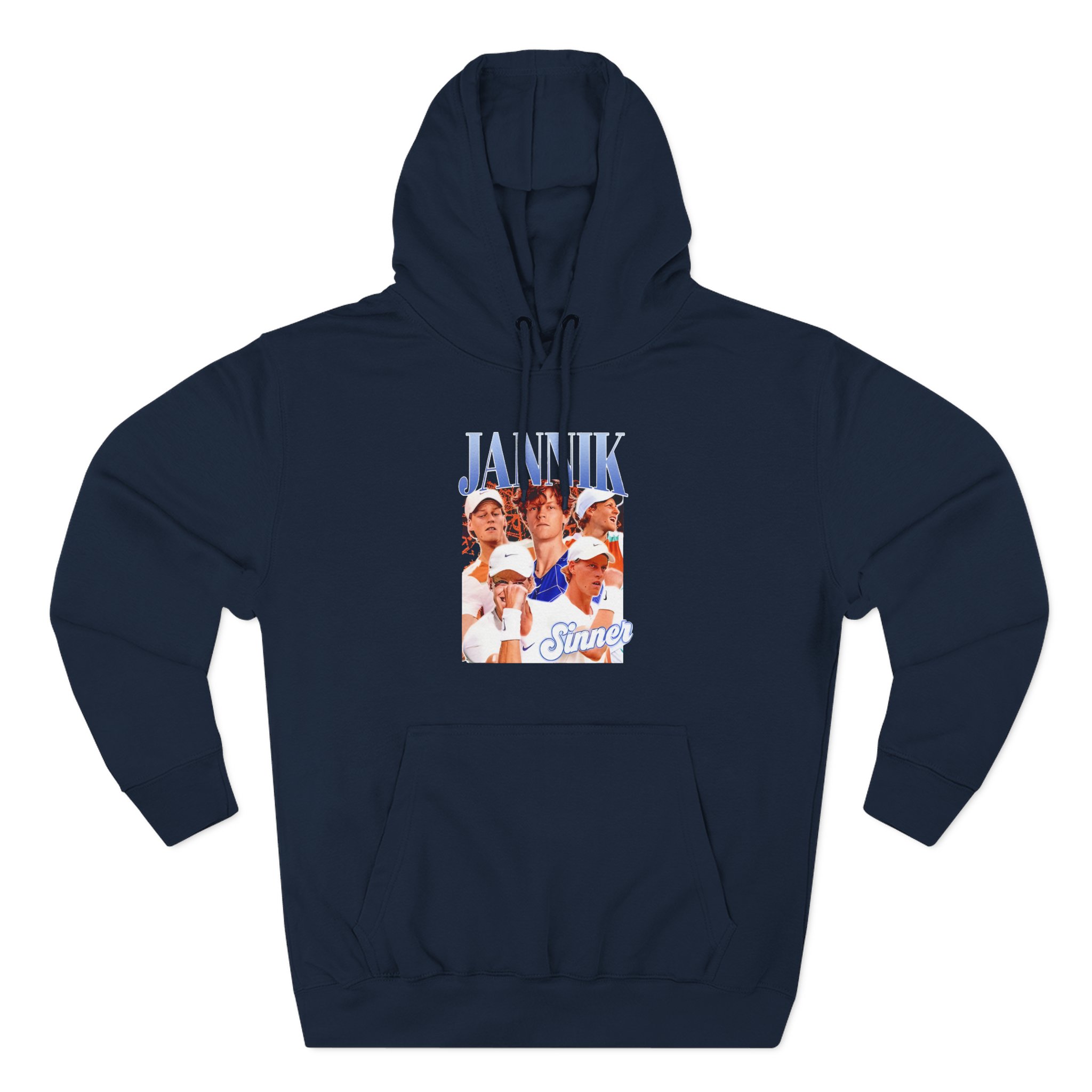 Jannik Sinner Retro Art Three-Panel Fleece Hoodie