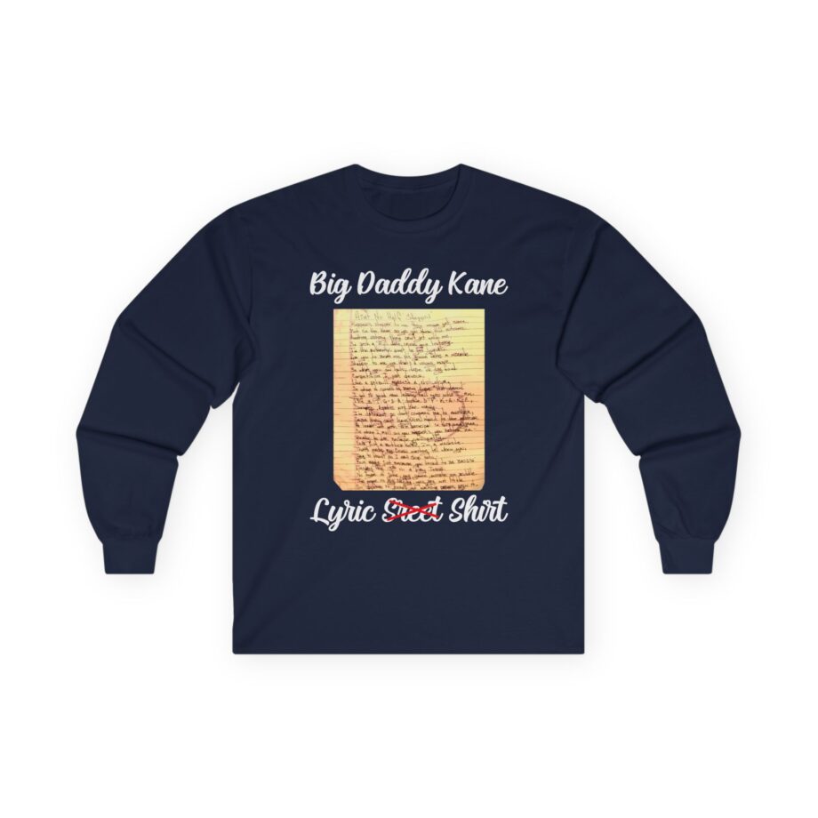 Big Daddy Kane Ain't No Half Steppin Lyric sheet Unisex Ultra Cotton Long Sleeve Tee