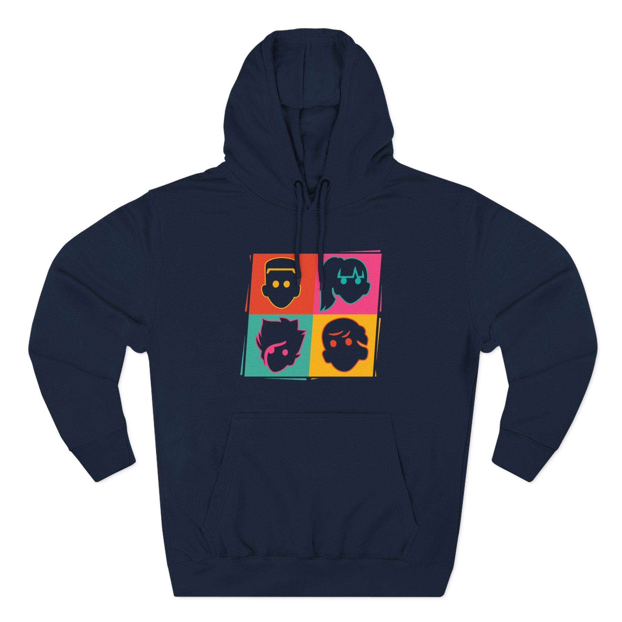 Grounded Faces Three-Panel Fleece Hoodie