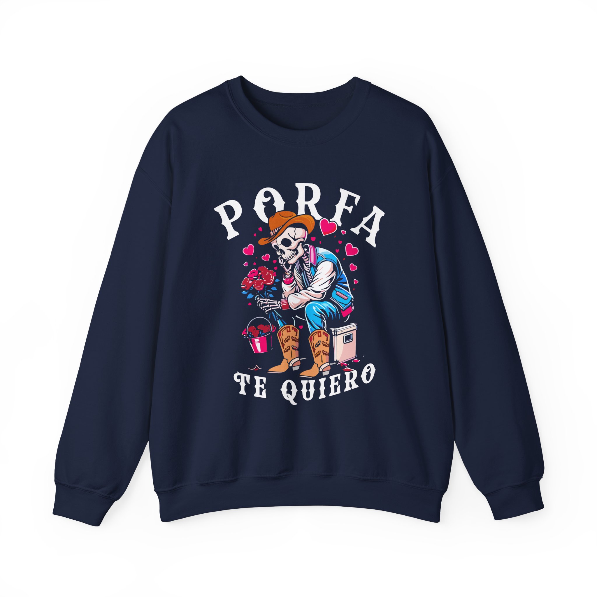 Porfa Skeleton Favor Te Quiero Unisex Heavy Blendâ„¢ Crewneck Sweatshirt