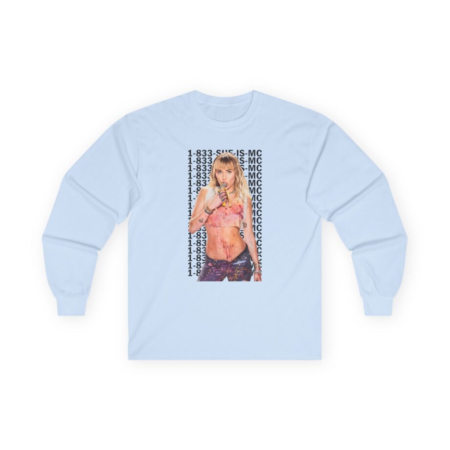 Lil Nasx Miley Cyrus 1-833-she-is-mc Unisex Ultra Cotton Long Sleeve Tee