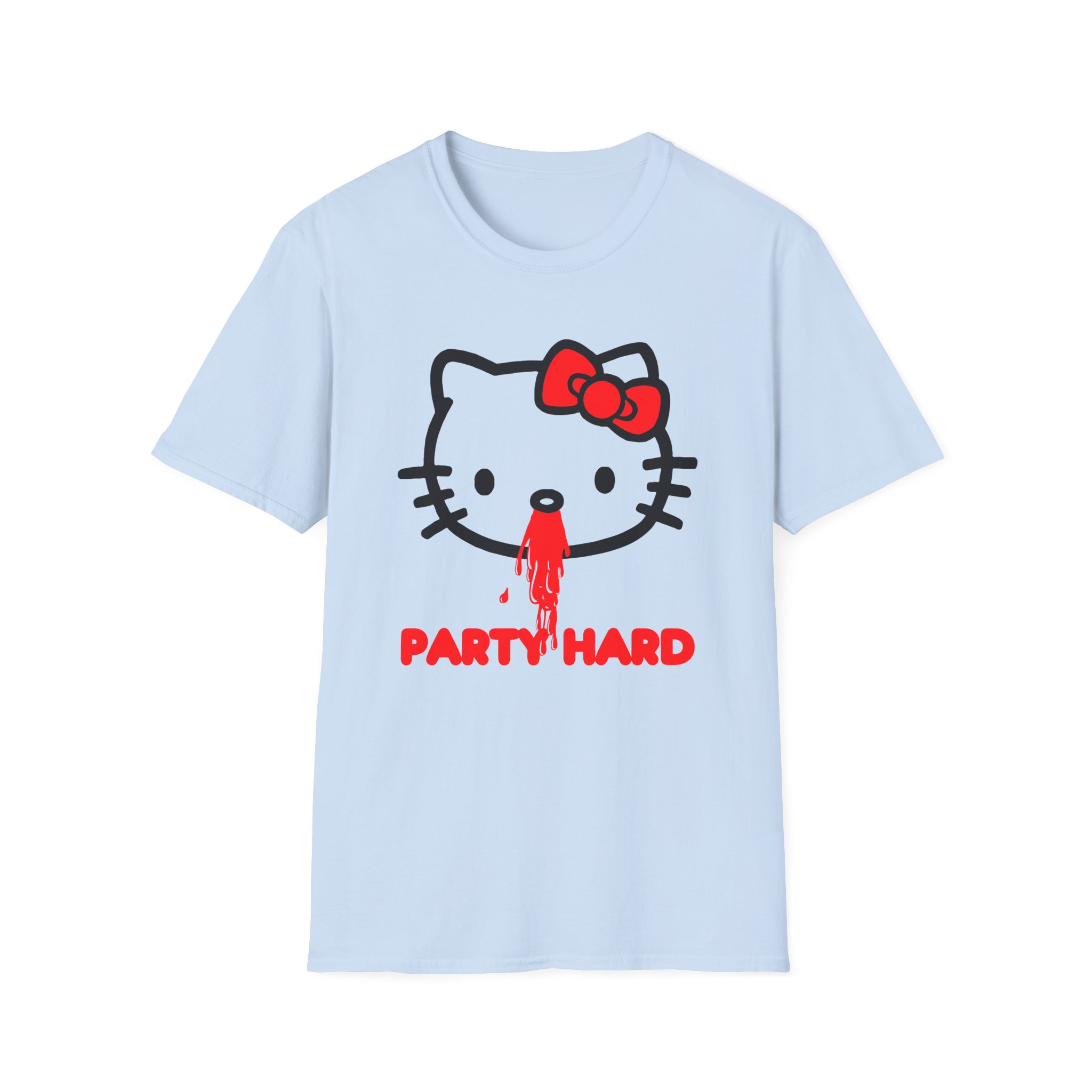 Andrew Wk Hello Party Kitty Parody Unisex Softstyle T-Shirt