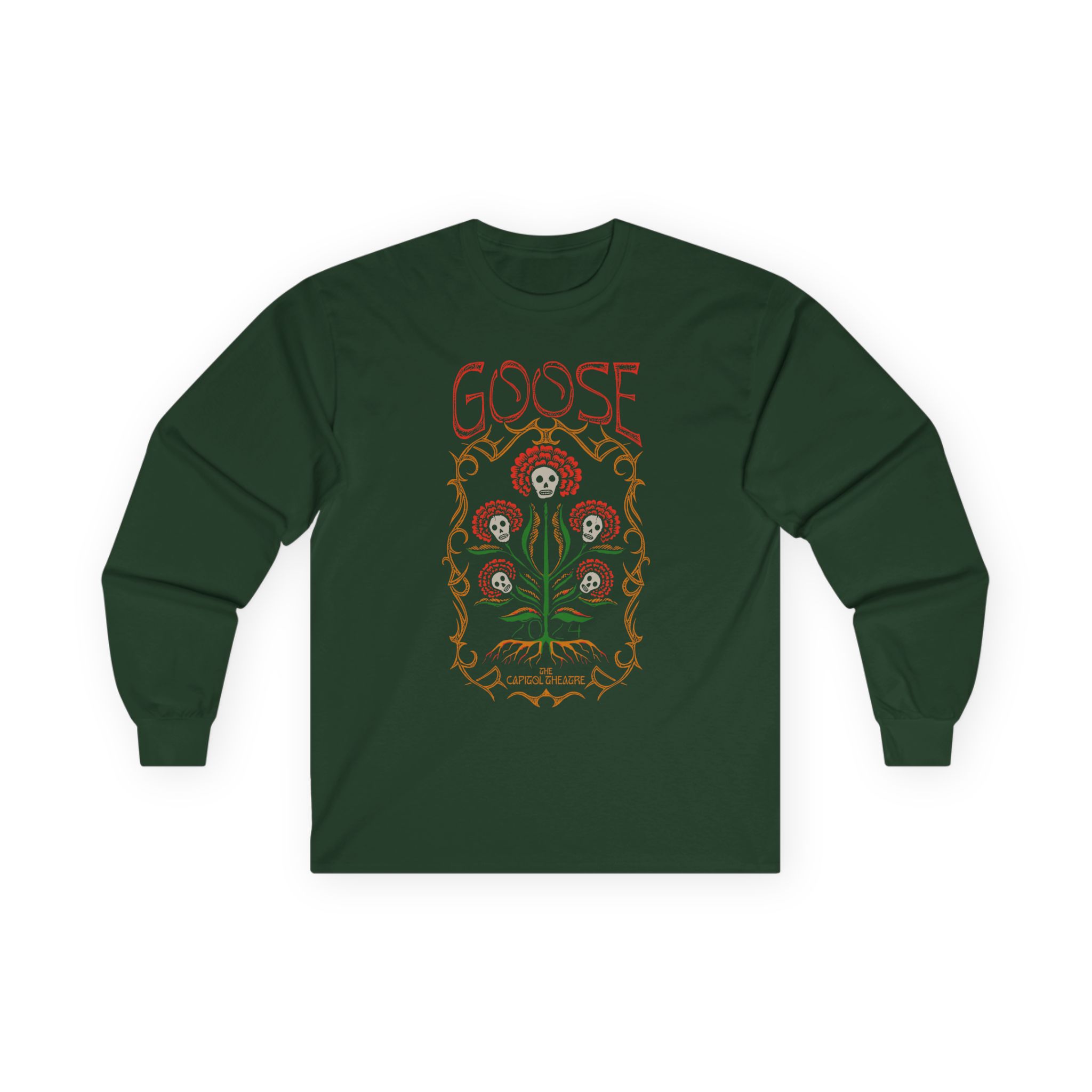 Goose Skull Flowers Unisex Ultra Cotton Long Sleeve Tee