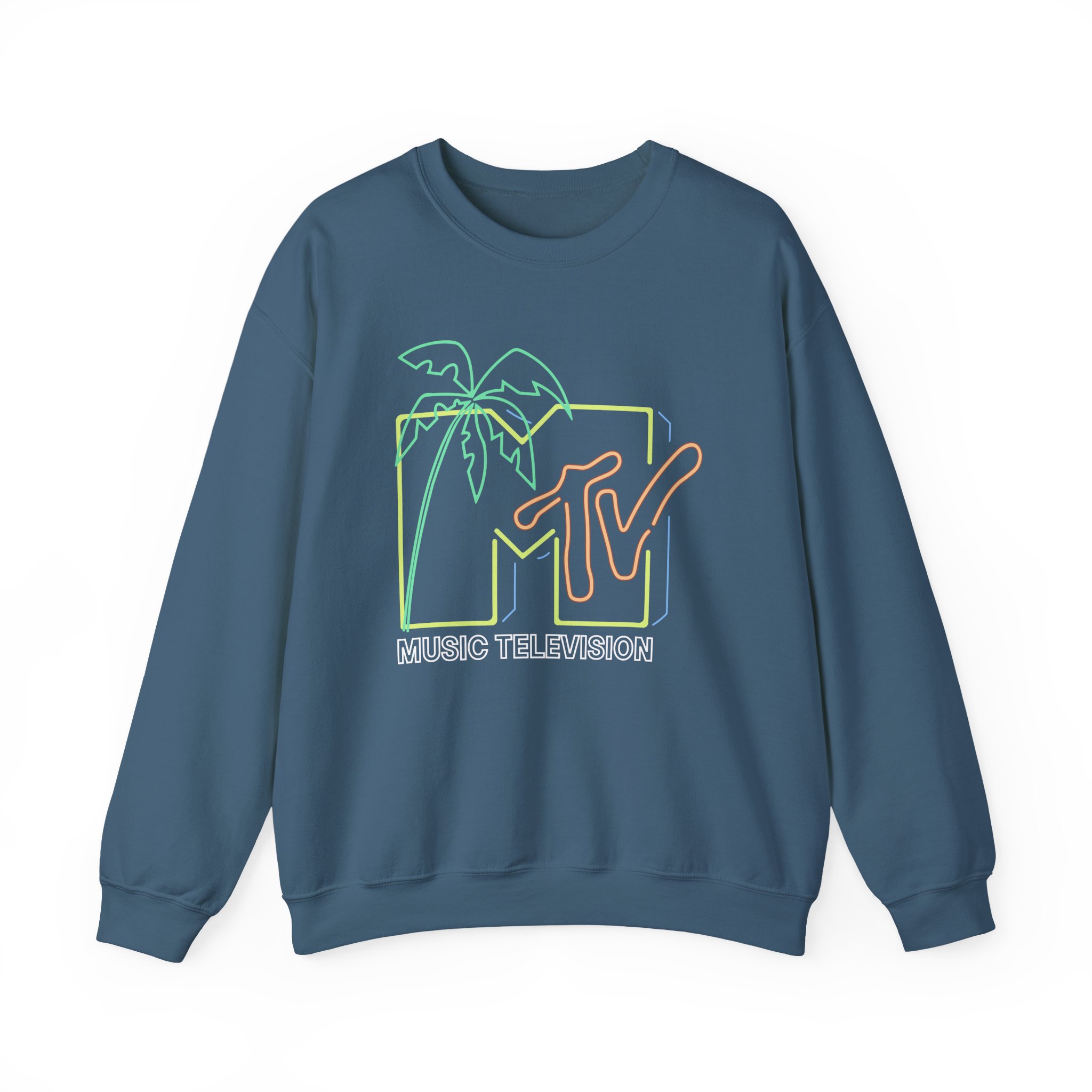 David Dobrik  Mtv Neon Light Logo Unisex Heavy Blendâ„¢ Crewneck Sweatshirt