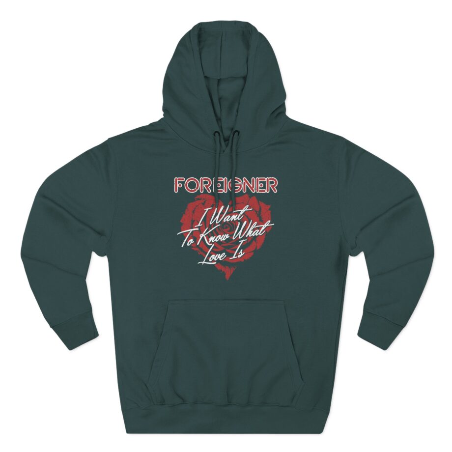 Foreigner Rose Heart Three-Panel Fleece Hoodie