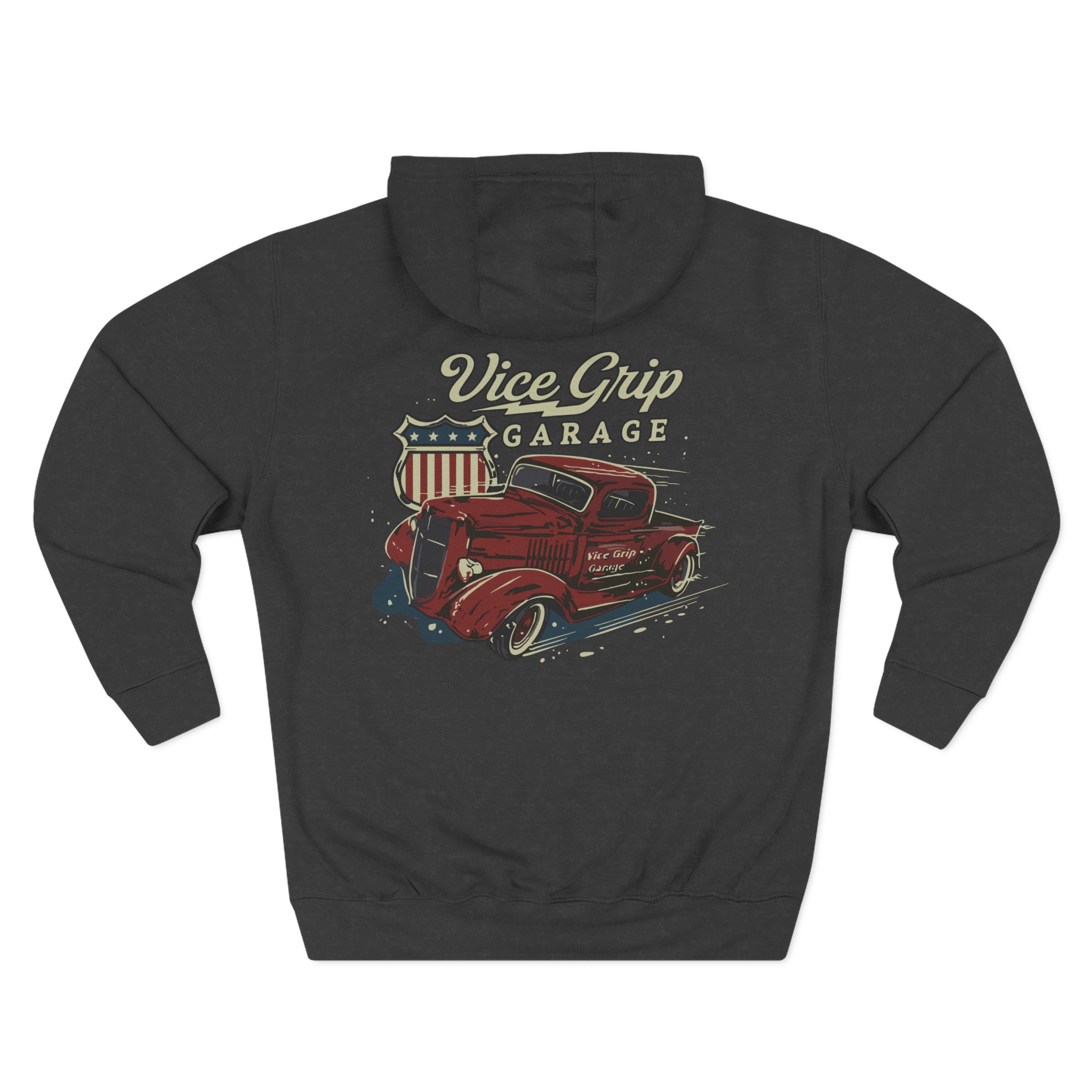 Vicegripgarage 1935 Truck Work Three-Panel Fleece Hoodie