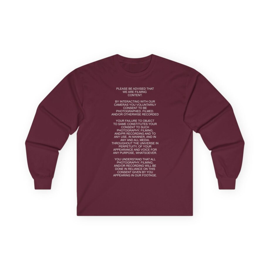 Nekrogoblikon We Are Filming Content Unisex Ultra Cotton Long Sleeve Tee