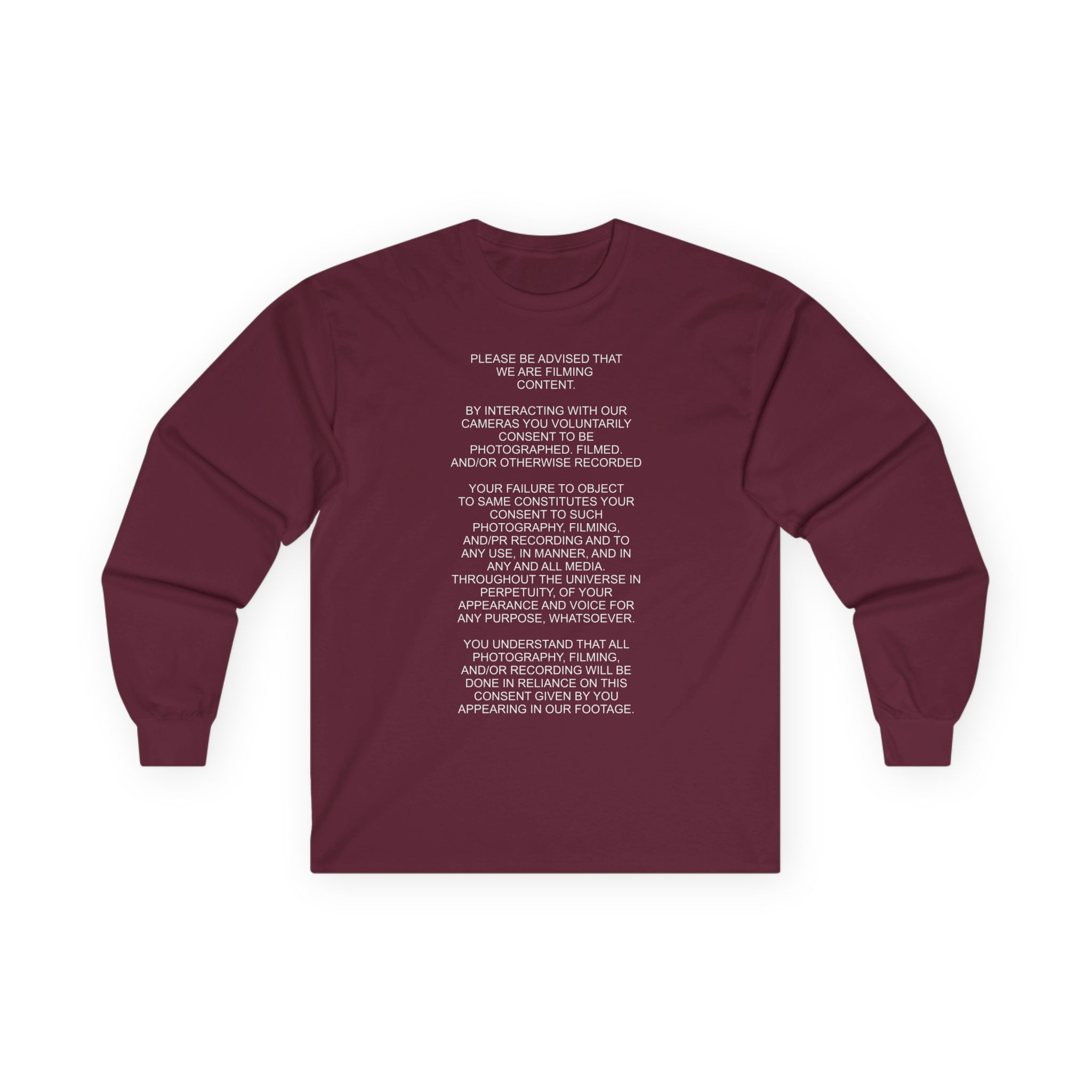 Nekrogoblikon We Are Filming Content Unisex Ultra Cotton Long Sleeve Tee