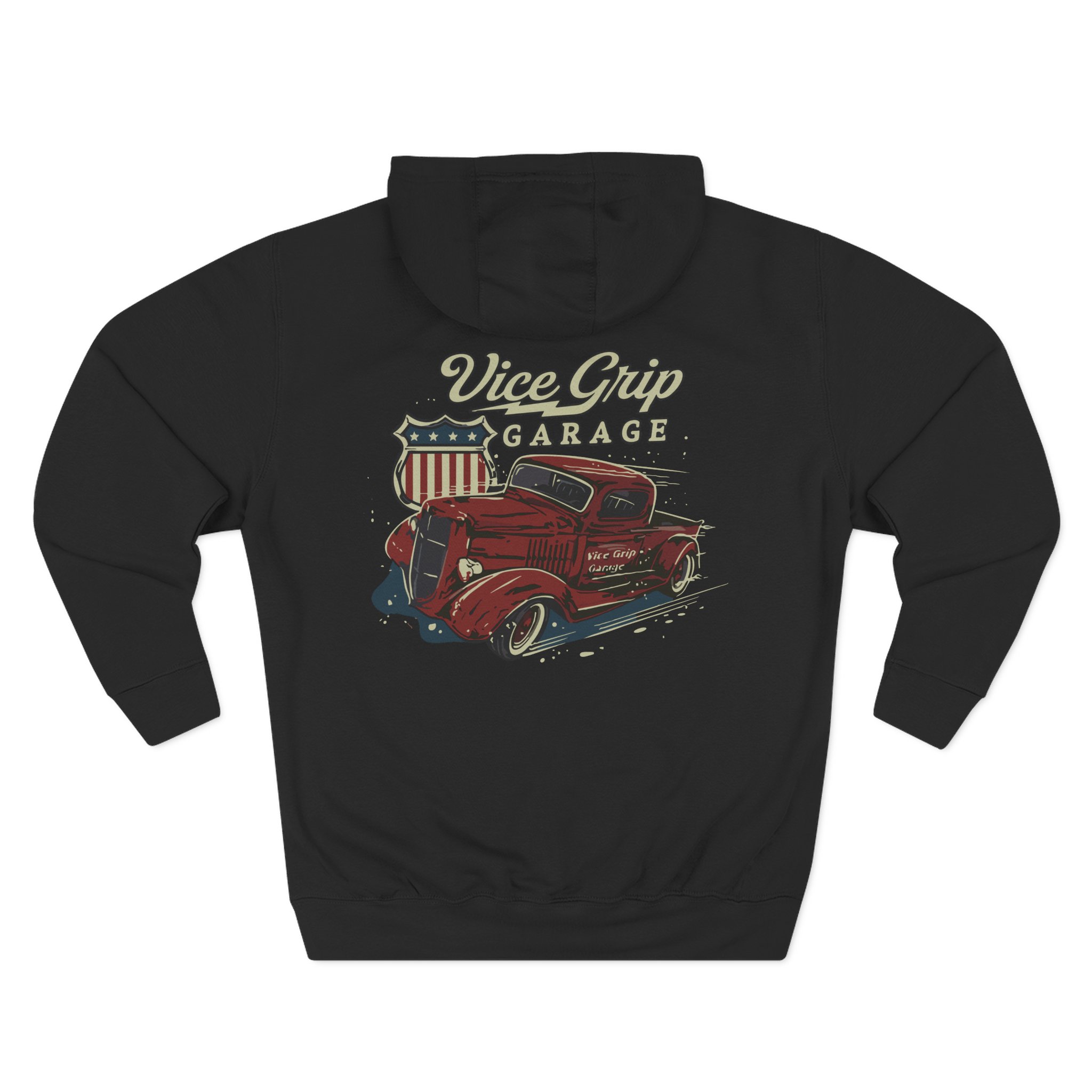 Vicegripgarage 1935 Truck Work Three-Panel Fleece Hoodie