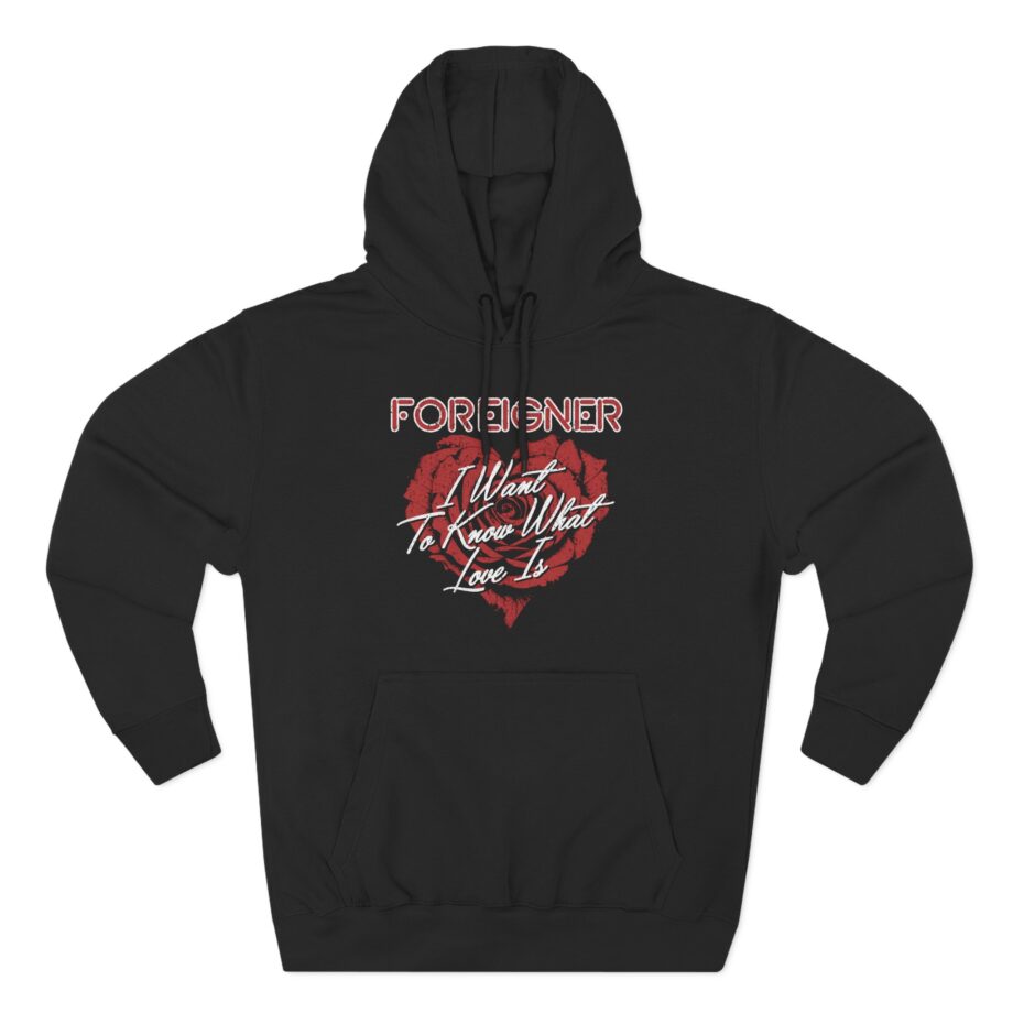 Foreigner Rose Heart Three-Panel Fleece Hoodie