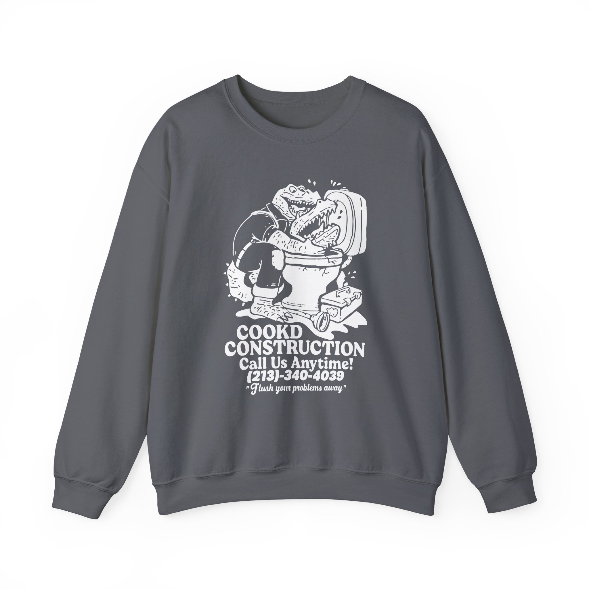 Lazarbeam  Cookd Construction Call Us Anytime Unisex Heavy Blendâ„¢ Crewneck Sweatshirt