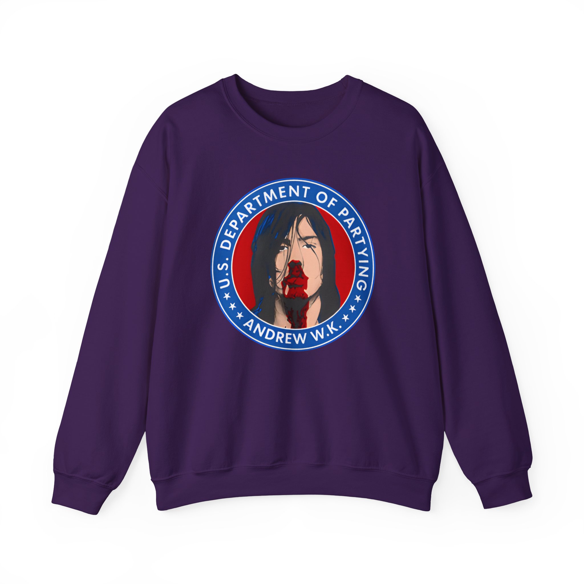 Andrew Wk Us Dept of Partying Unisex Heavy Blendâ„¢ Crewneck Sweatshirt