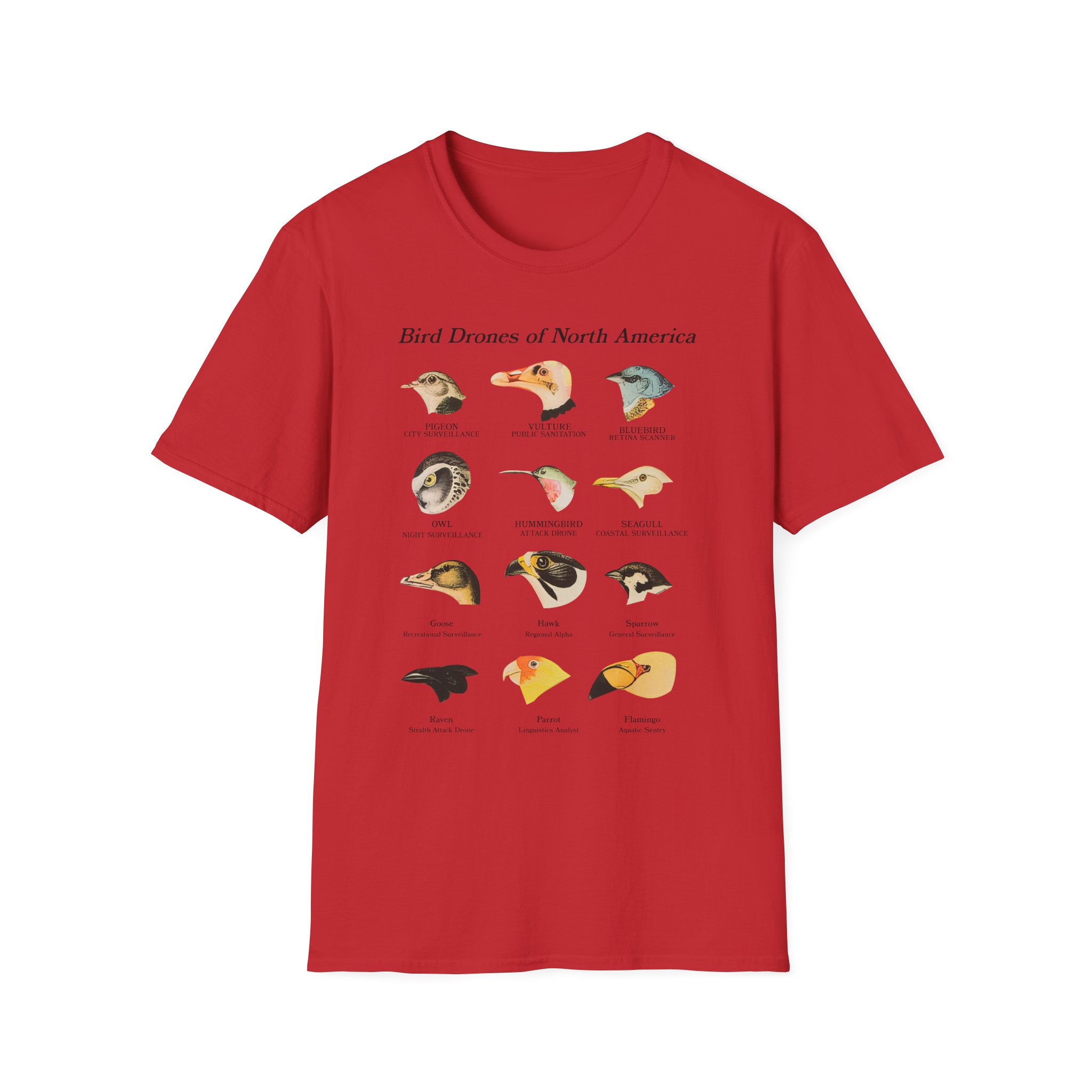 Birds Arent Real Bird Drones of North America Unisex Softstyle T-Shirt