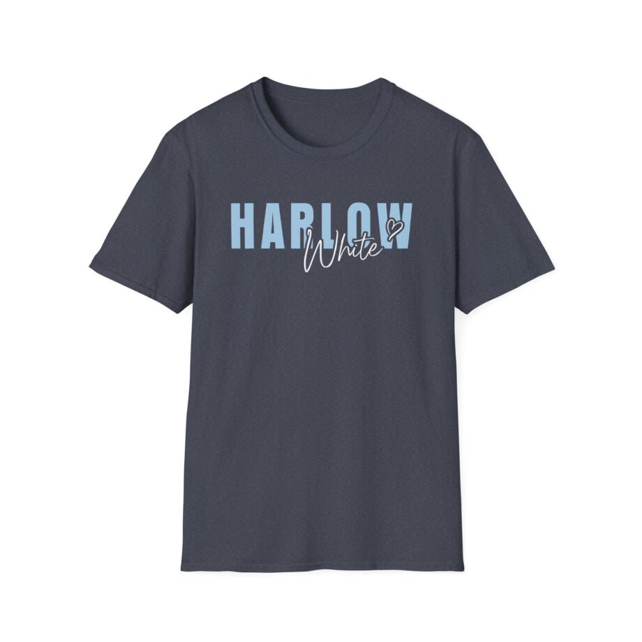 Harlow and Popcorn White Unisex Softstyle T-Shirt