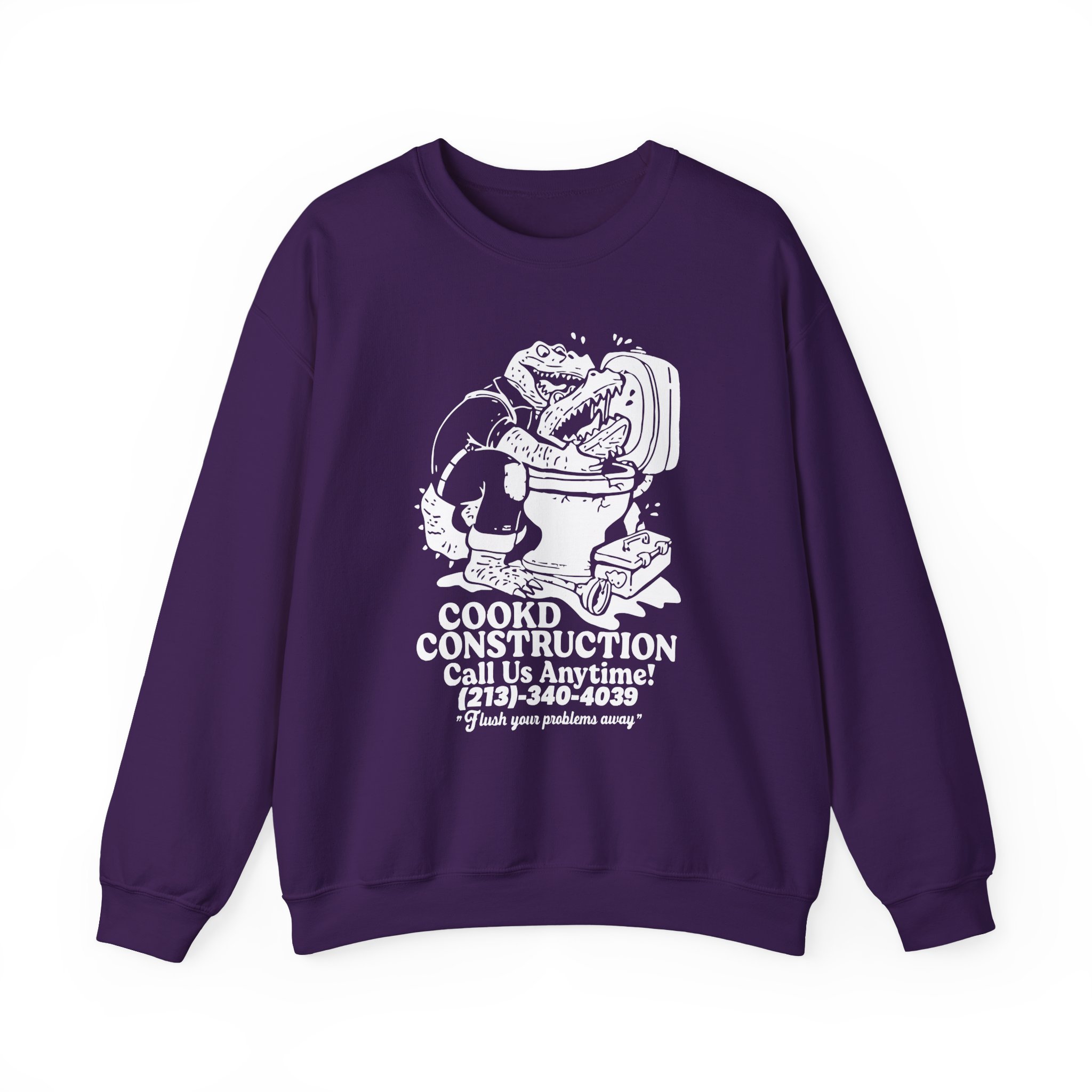 Lazarbeam  Cookd Construction Call Us Anytime Unisex Heavy Blendâ„¢ Crewneck Sweatshirt