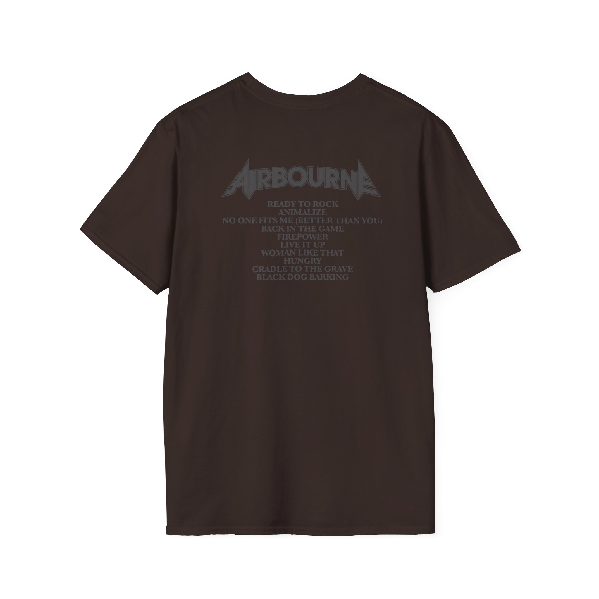 Airbourne Black Dog Barking Tracks Unisex Softstyle T-Shirt
