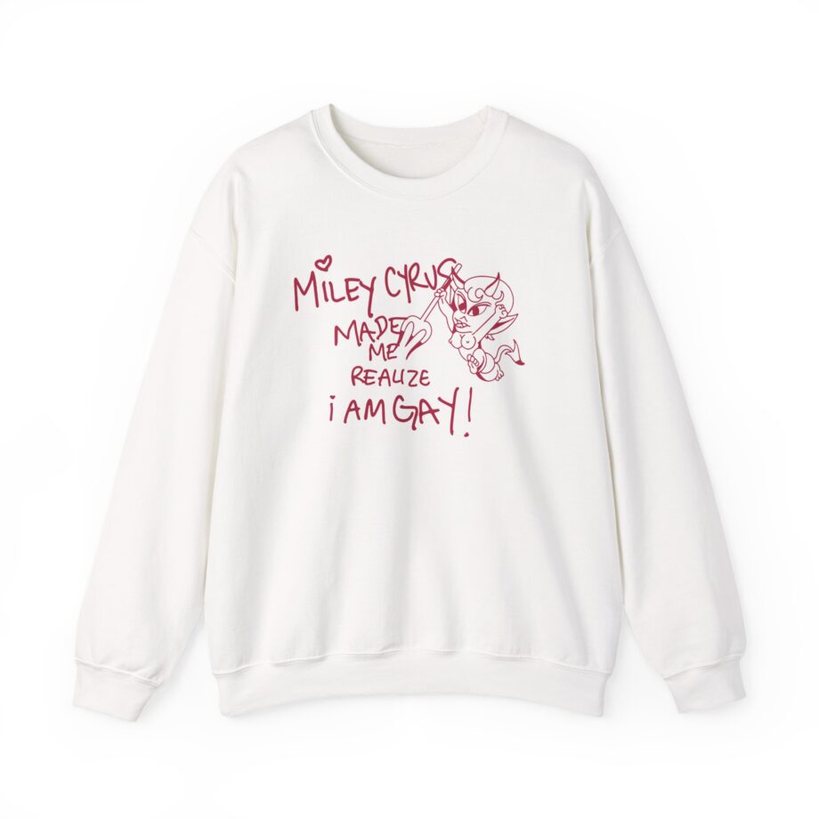 Miley Cyrus Made Me Realize I'm Gay Unisex Heavy Blend™ Crewneck Sweatshirt