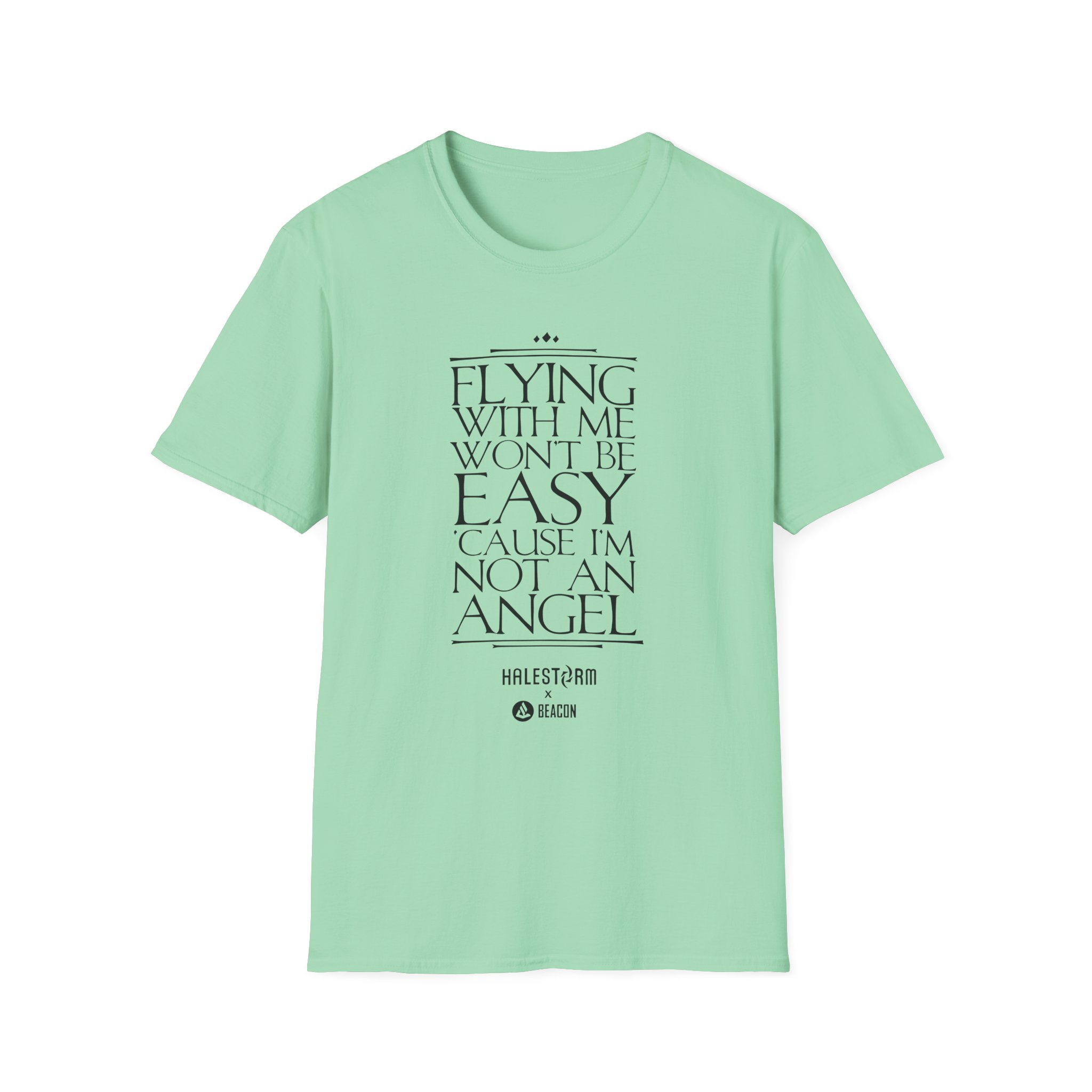 Halestorm Flying With Me Won't Be Easy 'cause I'm Not an Angel Unisex Softstyle T-Shirt