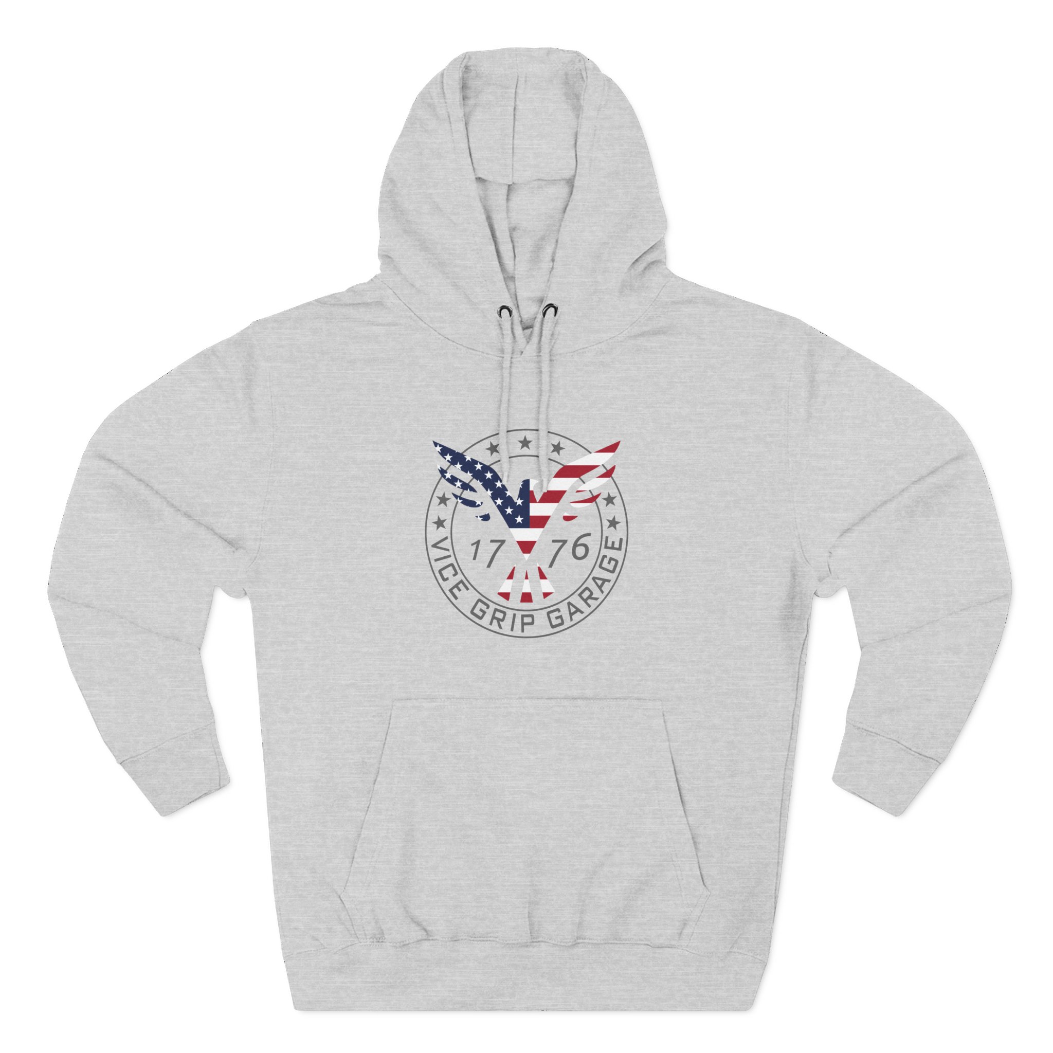 Vicegripgarage Patriotic Flying Eagle Three-Panel Fleece Hoodie