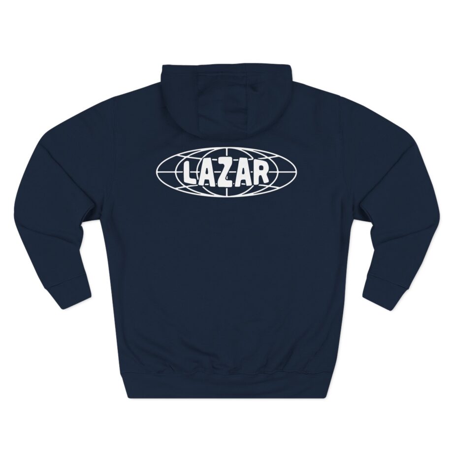 Lazarbeam Globe Indigo Three-Panel Fleece Hoodie