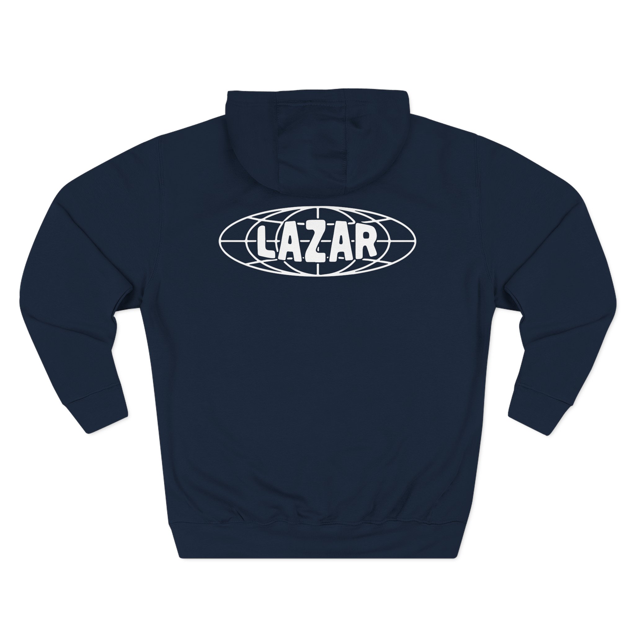 Lazarbeam Globe Indigo Three-Panel Fleece Hoodie