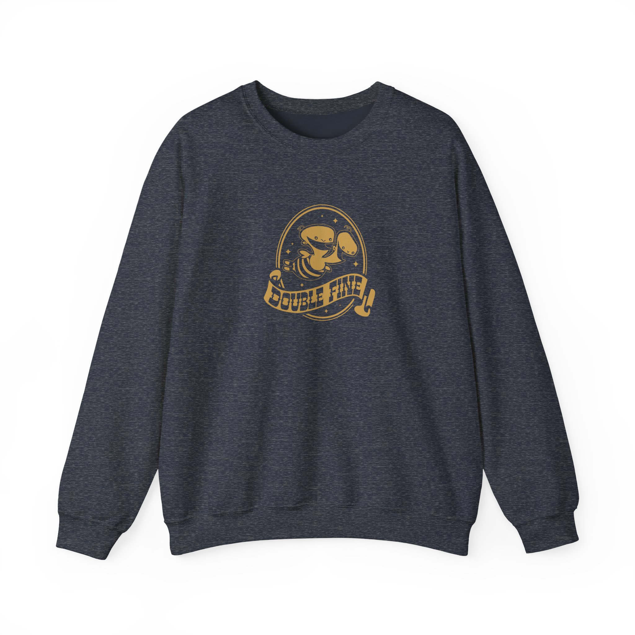 Double Fine Golden Two-headed Baby Unisex Heavy Blendâ„¢ Crewneck Sweatshirt