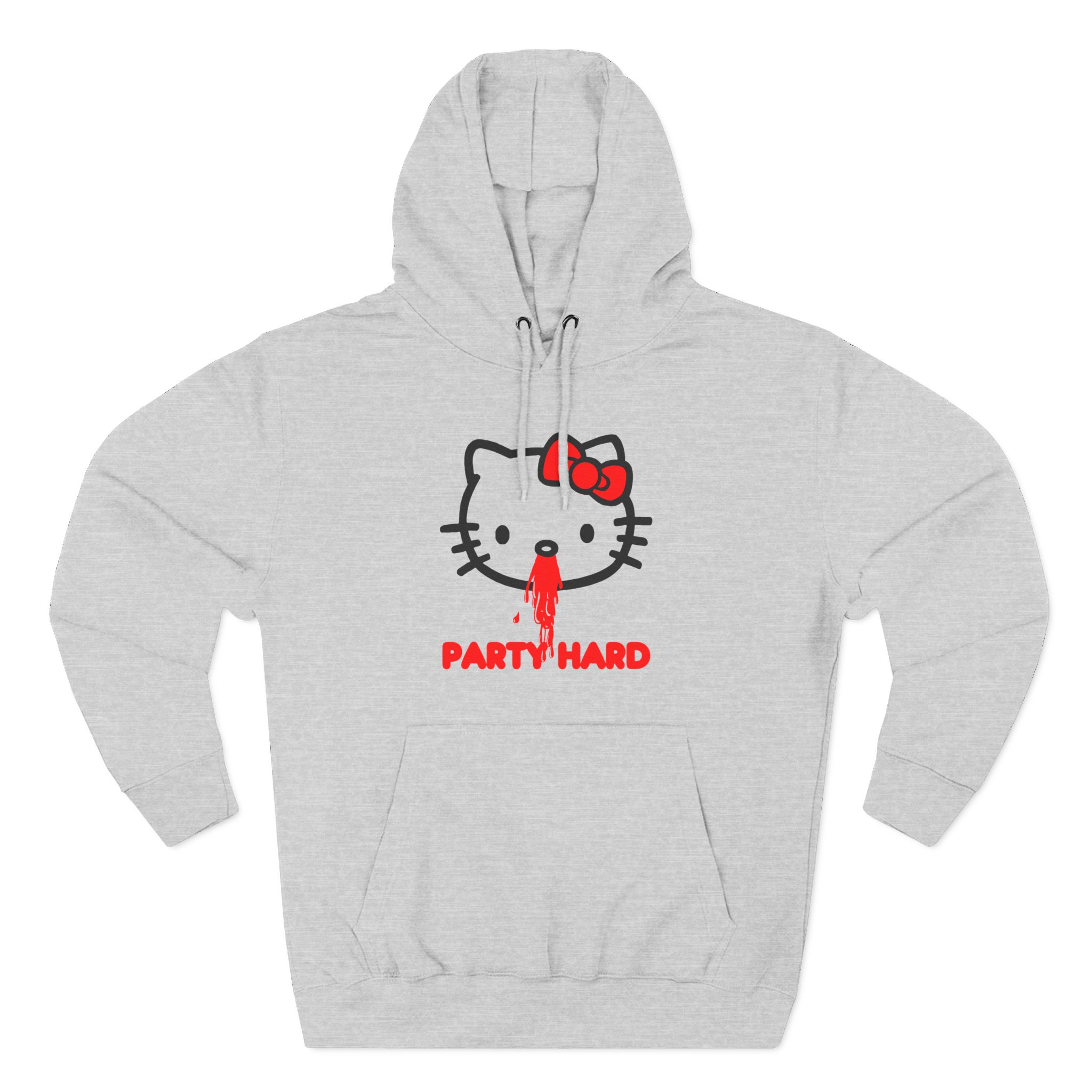 Andrew Wk Hello Party Kitty Parody Three-Panel Fleece Hoodie