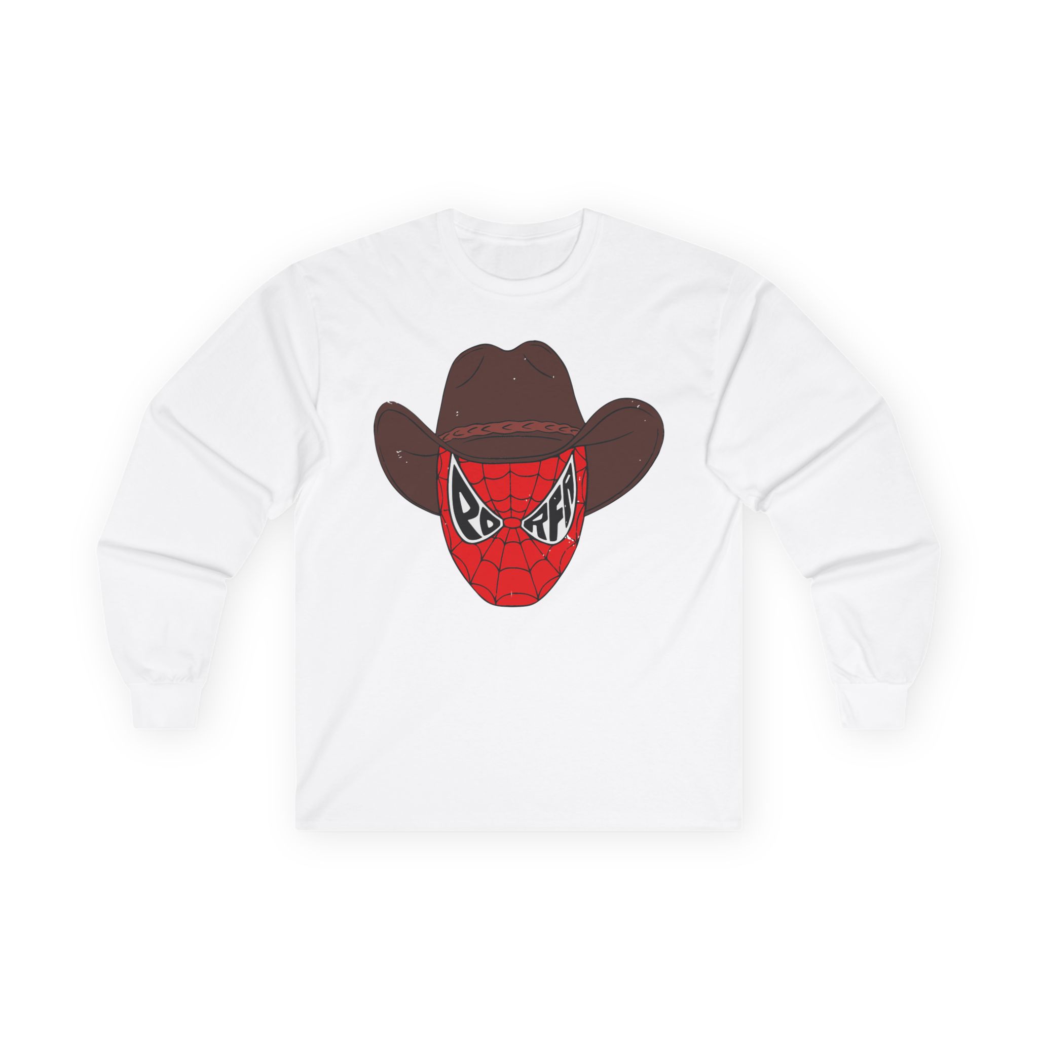 Porfa Spider Man Cowboy Hat Unisex Ultra Cotton Long Sleeve Tee