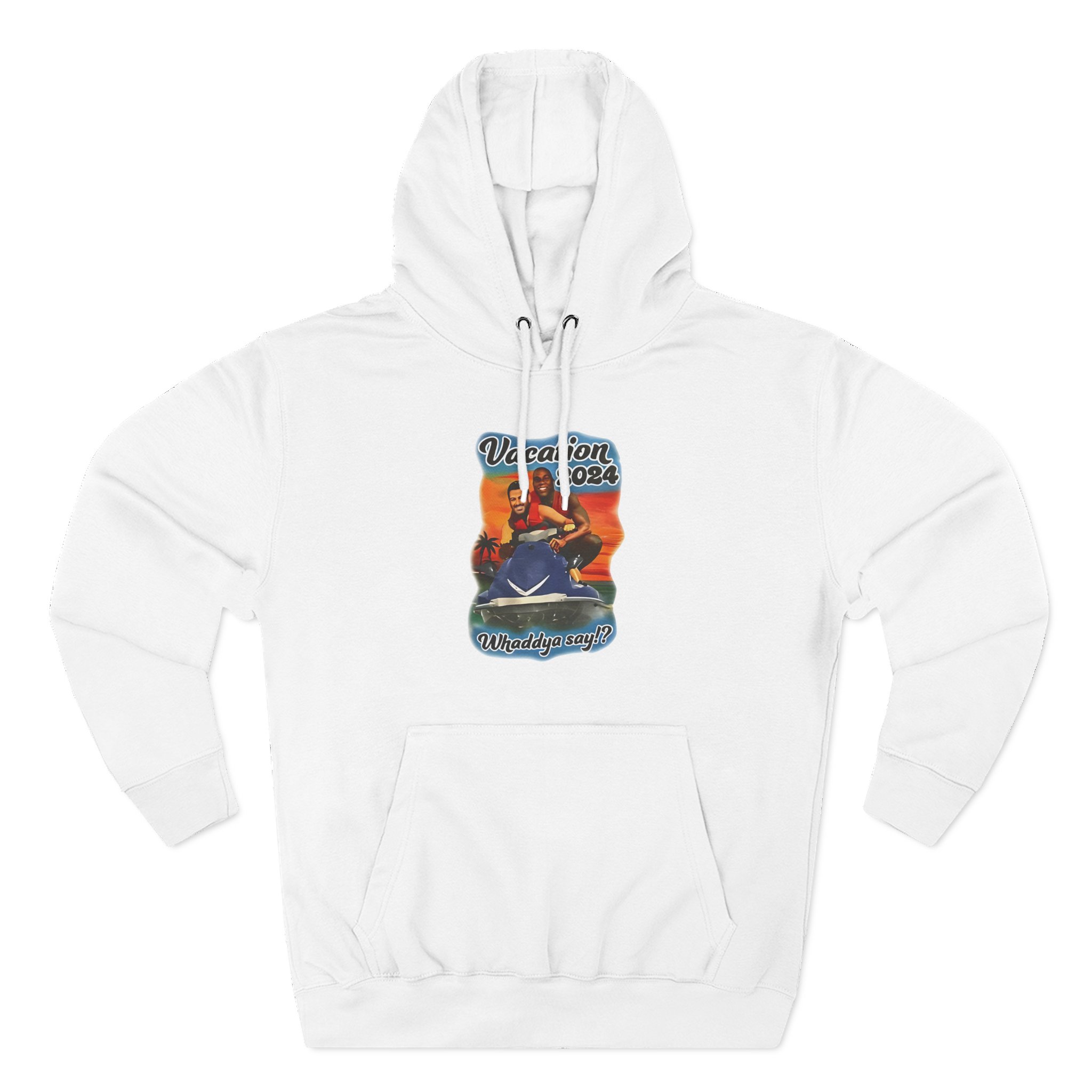 Magic Johnson and Jimmy Kimmel Vacation 2024 Whaddya Say Three-Panel Fleece Hoodie