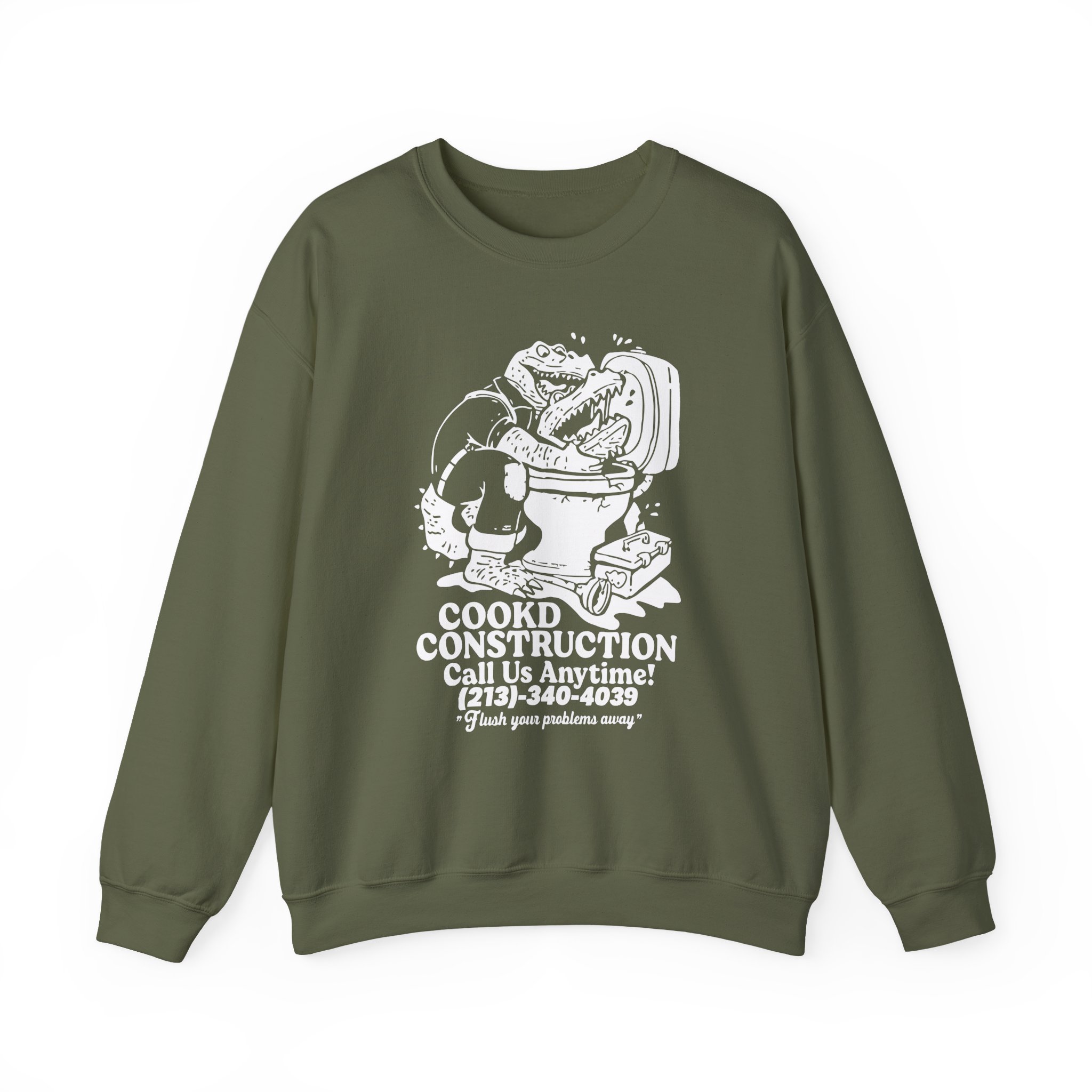 Lazarbeam  Cookd Construction Call Us Anytime Unisex Heavy Blendâ„¢ Crewneck Sweatshirt