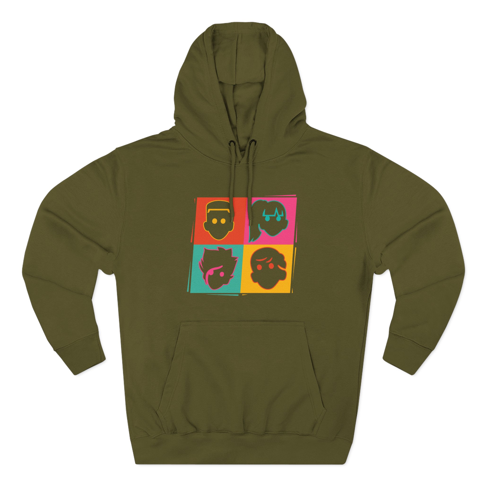 Grounded Faces Three-Panel Fleece Hoodie