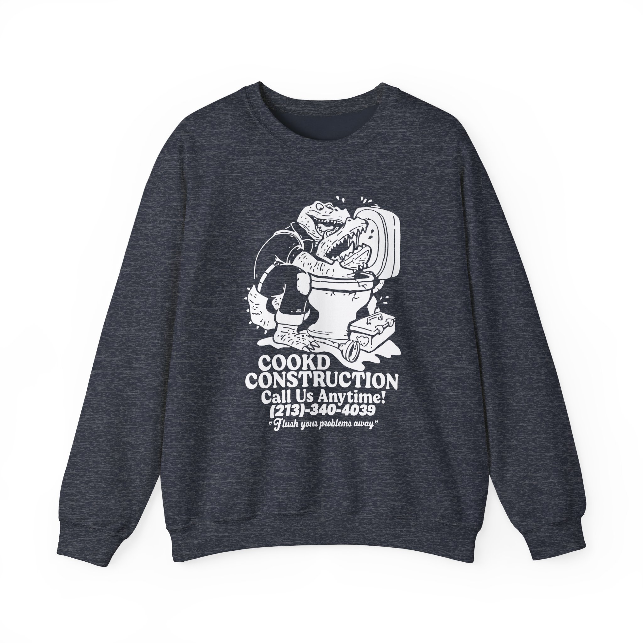 Lazarbeam  Cookd Construction Call Us Anytime Unisex Heavy Blendâ„¢ Crewneck Sweatshirt