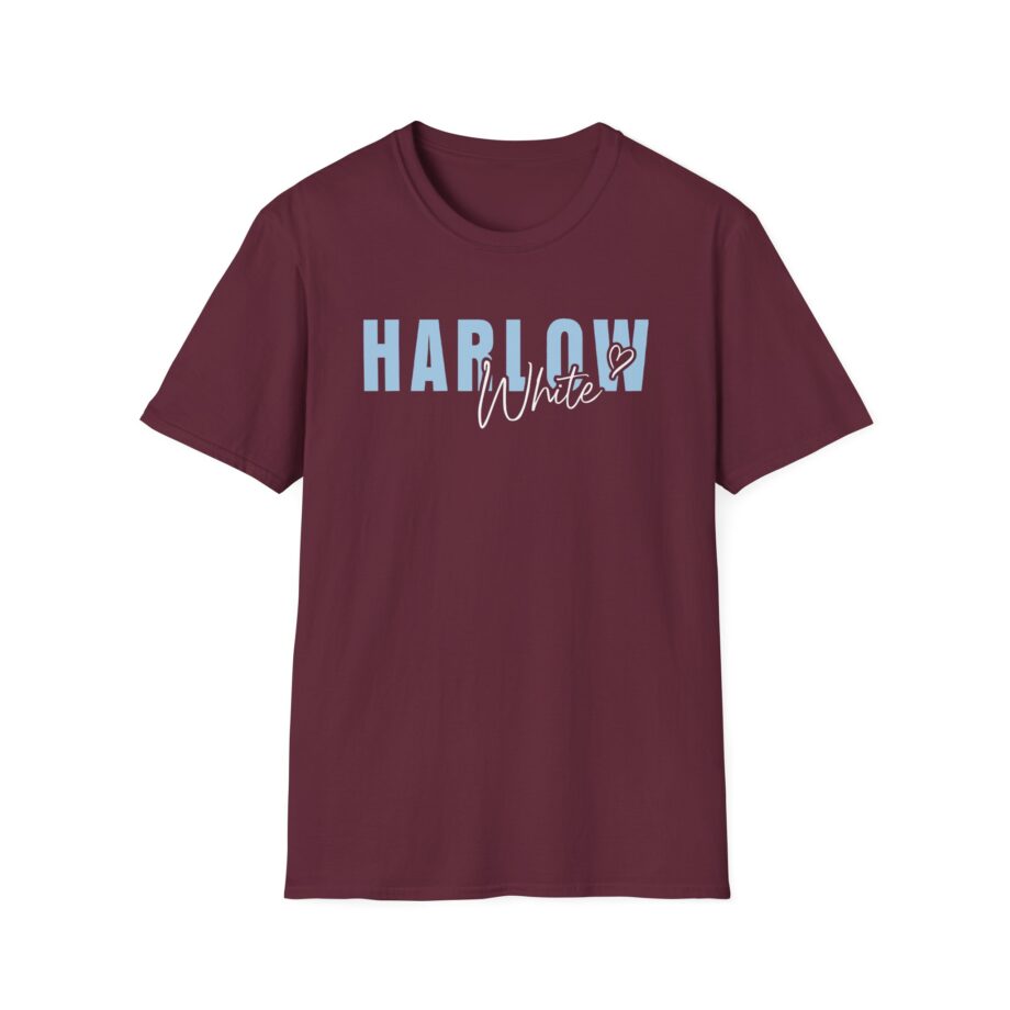 Harlow and Popcorn White Unisex Softstyle T-Shirt