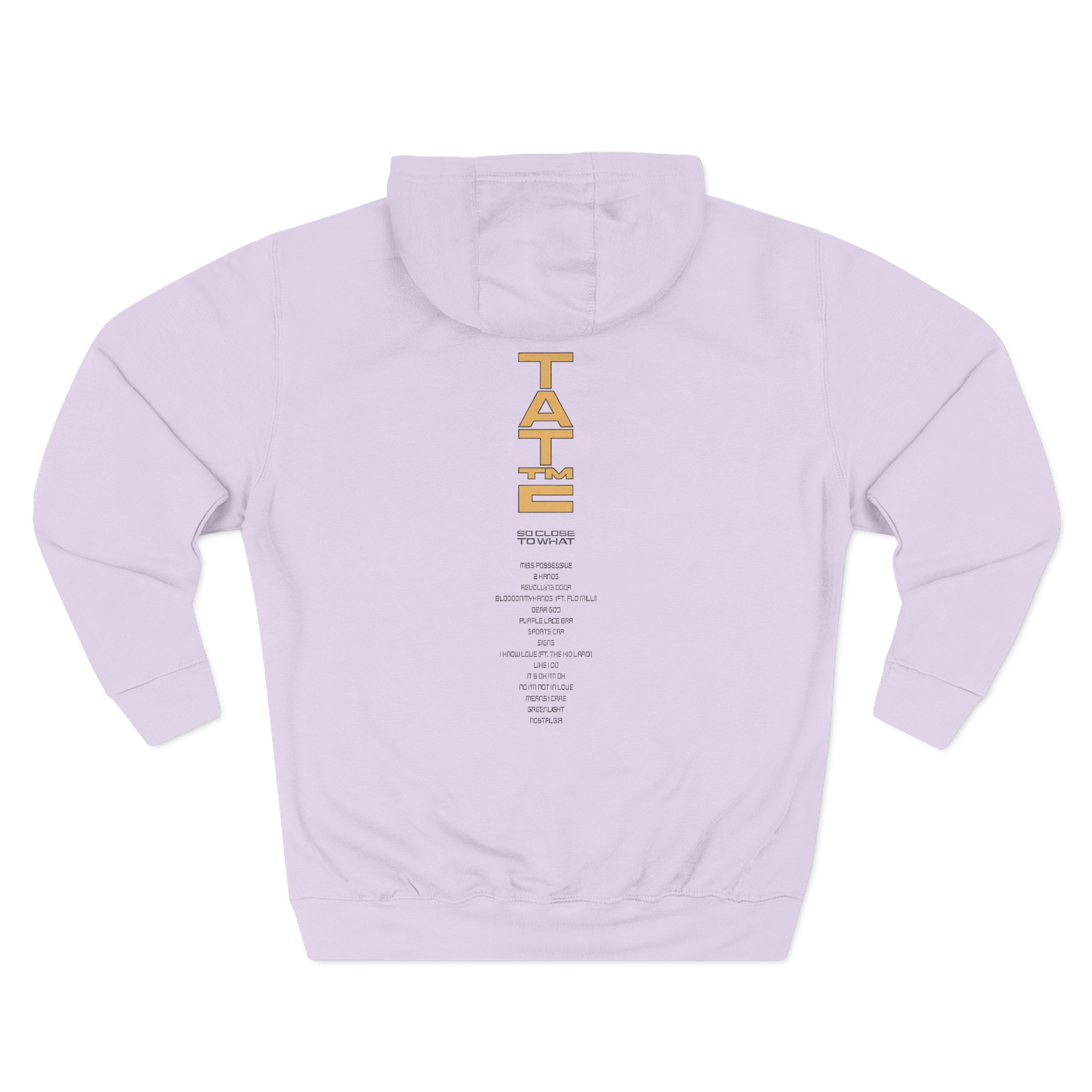 Tate Mcrae Tracklist Three-Panel Fleece Hoodie