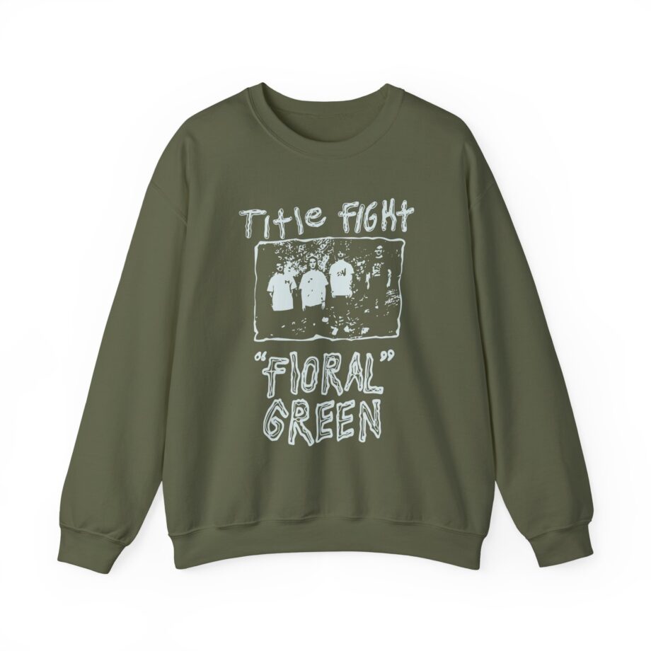 Title Fight Floral Green Unisex Heavy Blend™ Crewneck Sweatshirt