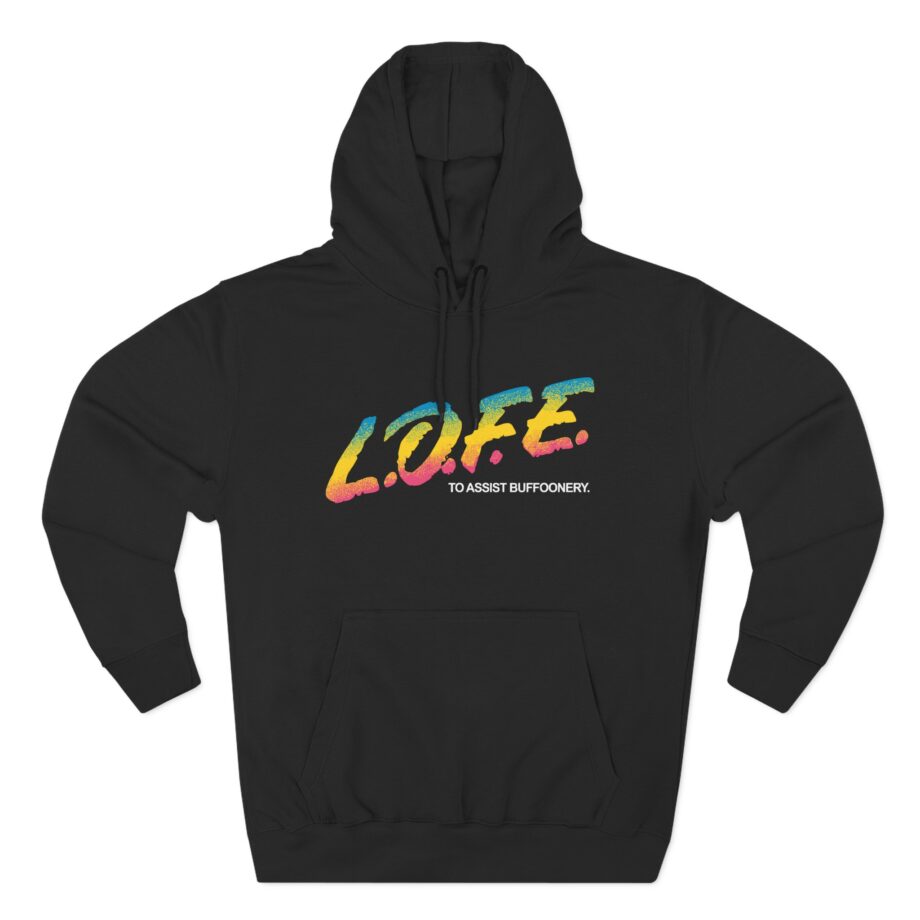 Lofe to Assist Buffoonery Three-Panel Fleece Hoodie