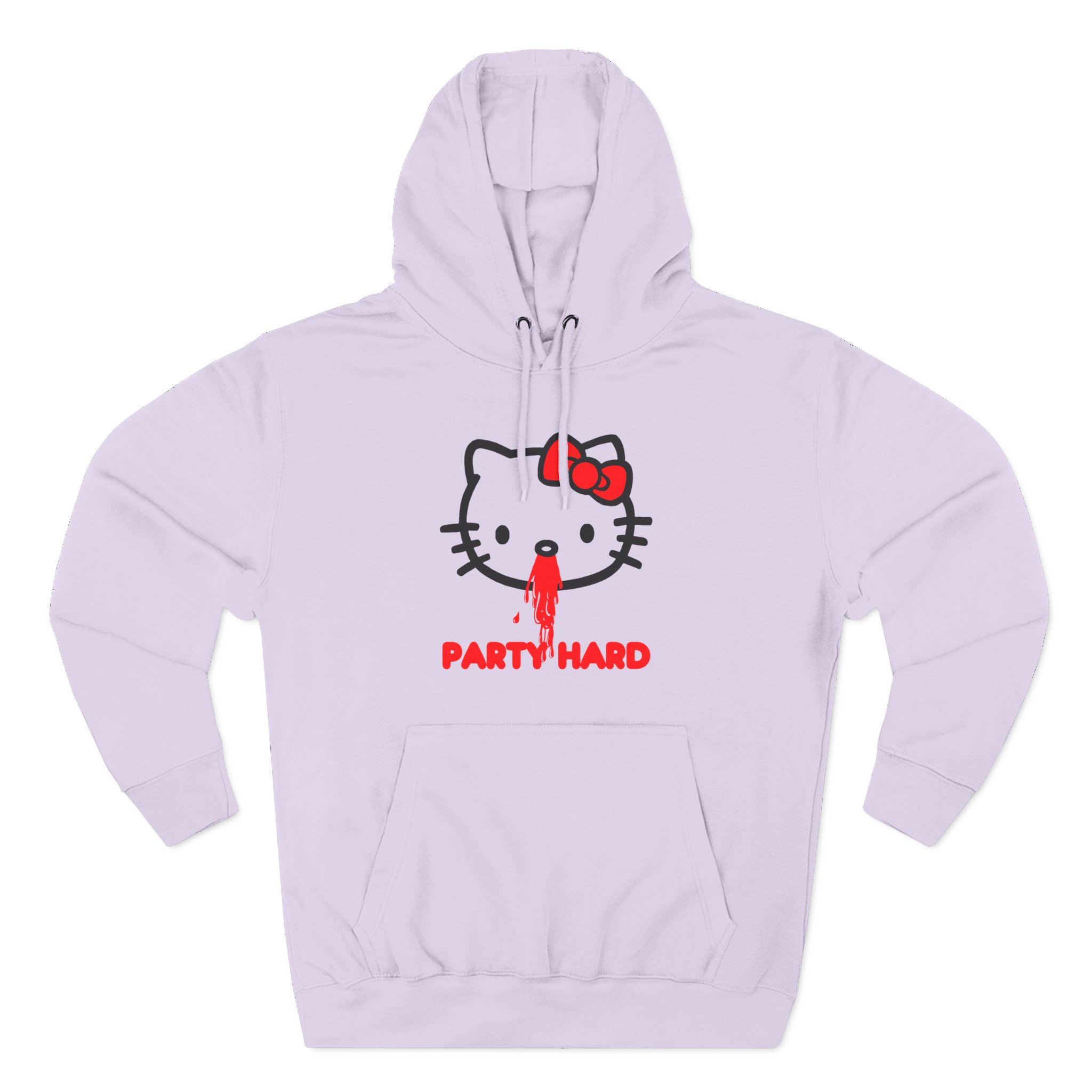 Andrew Wk Hello Party Kitty Parody Three-Panel Fleece Hoodie
