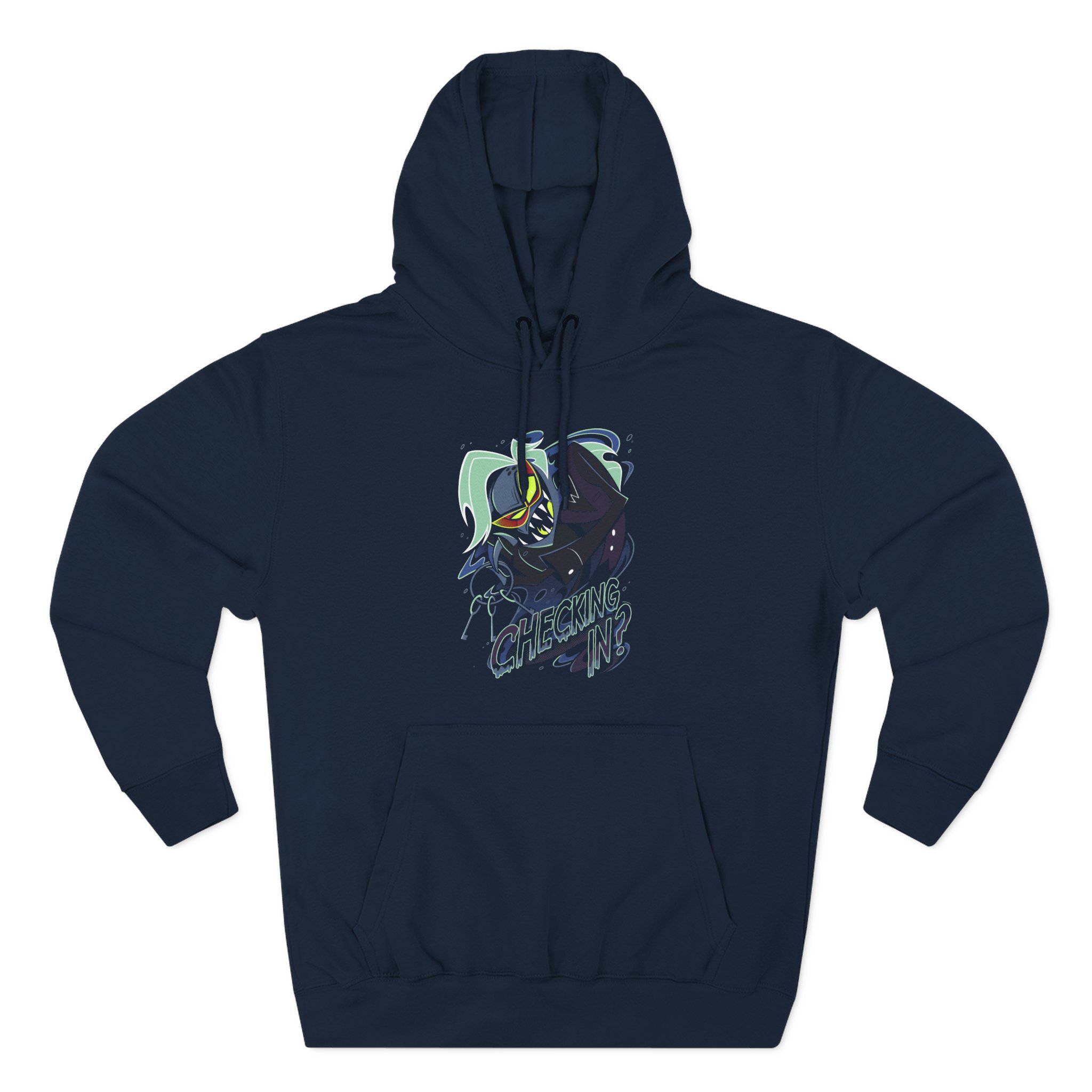 Vivziepop Checking in Three-Panel Fleece Hoodie