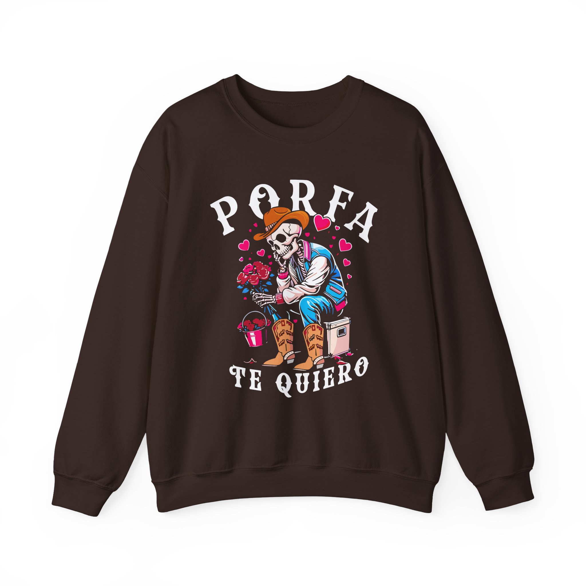 Porfa Skeleton Favor Te Quiero Unisex Heavy Blendâ„¢ Crewneck Sweatshirt