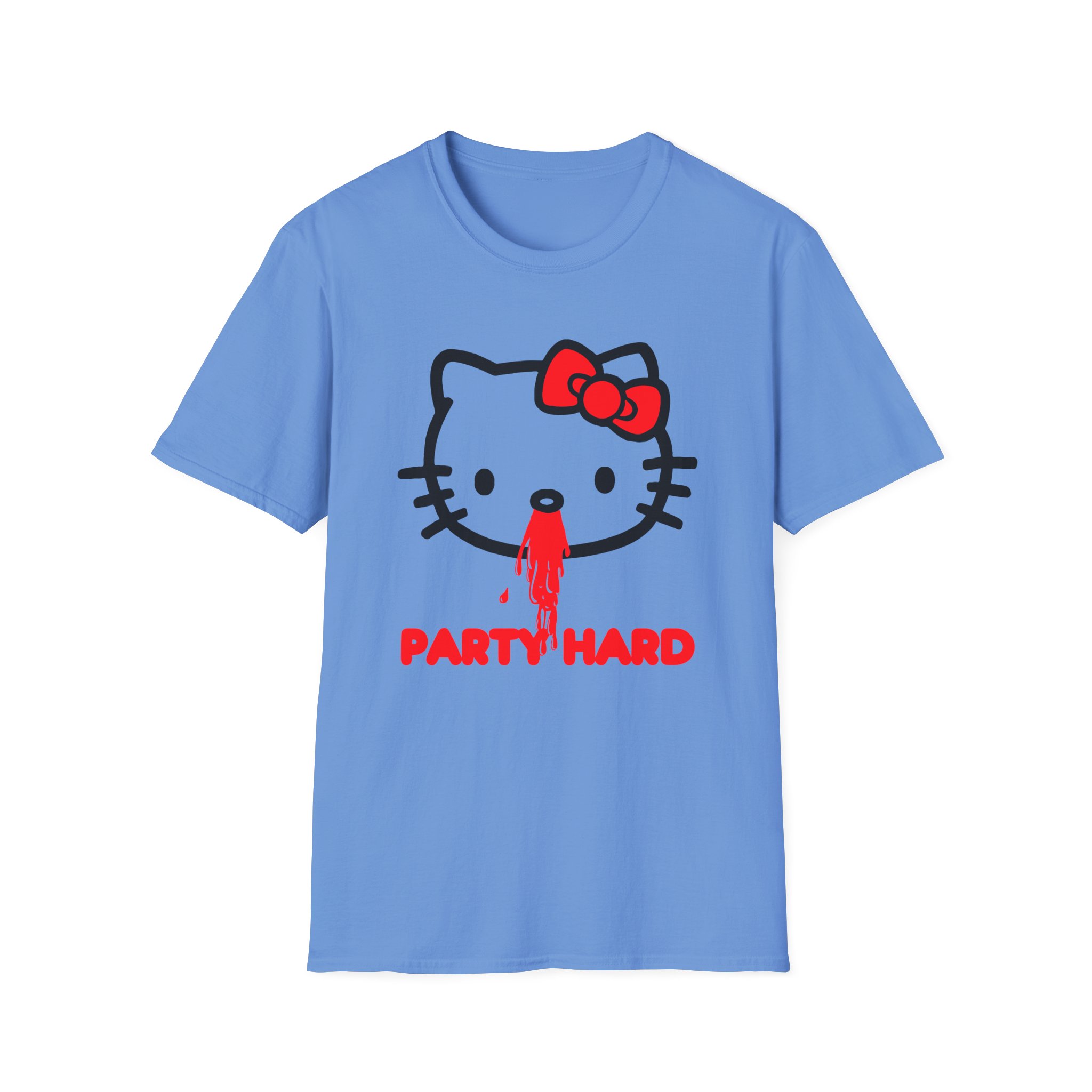 Andrew Wk Hello Party Kitty Parody Unisex Softstyle T-Shirt