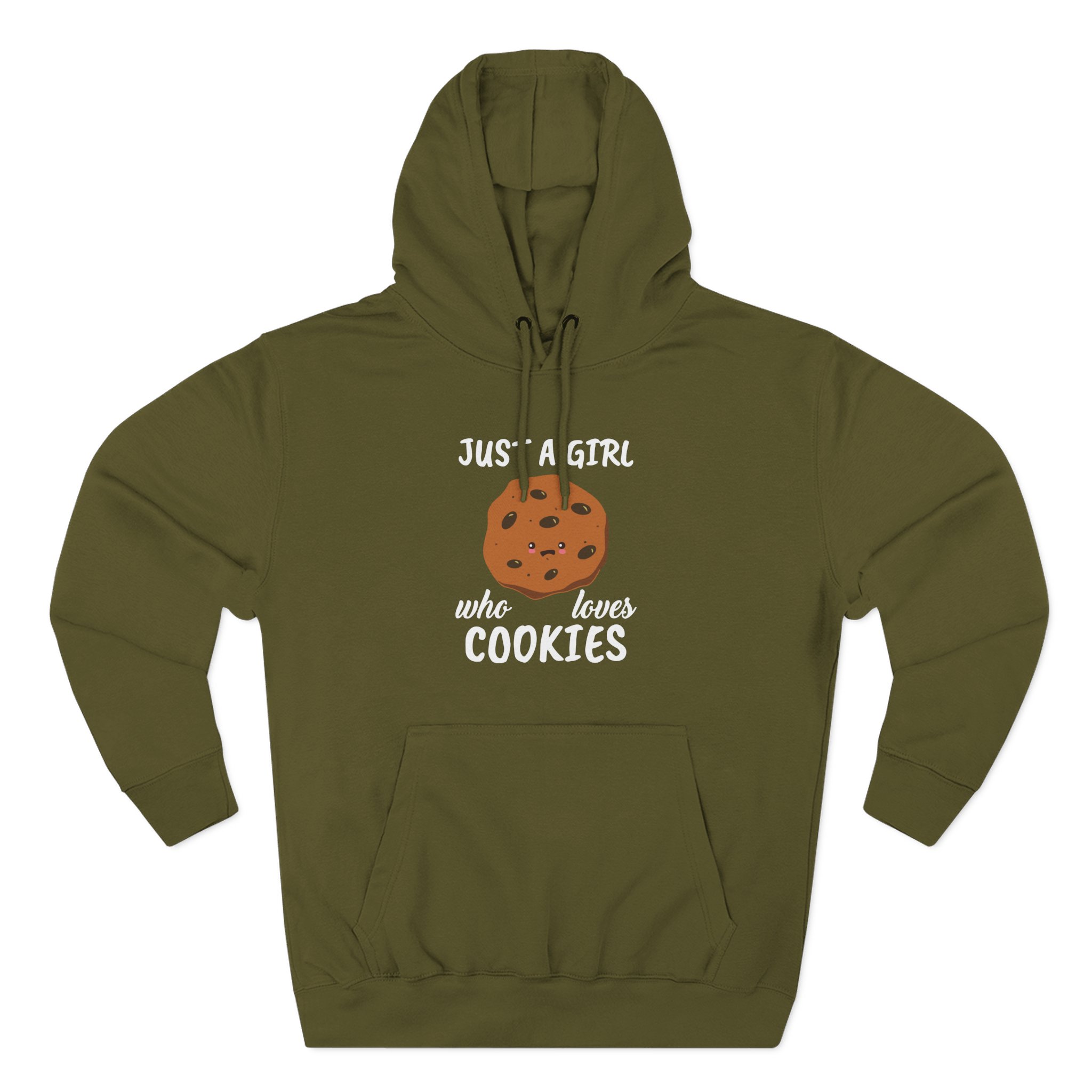 Cookieswirlc Just a Girl Who Loves Cookies Three-Panel Fleece Hoodie