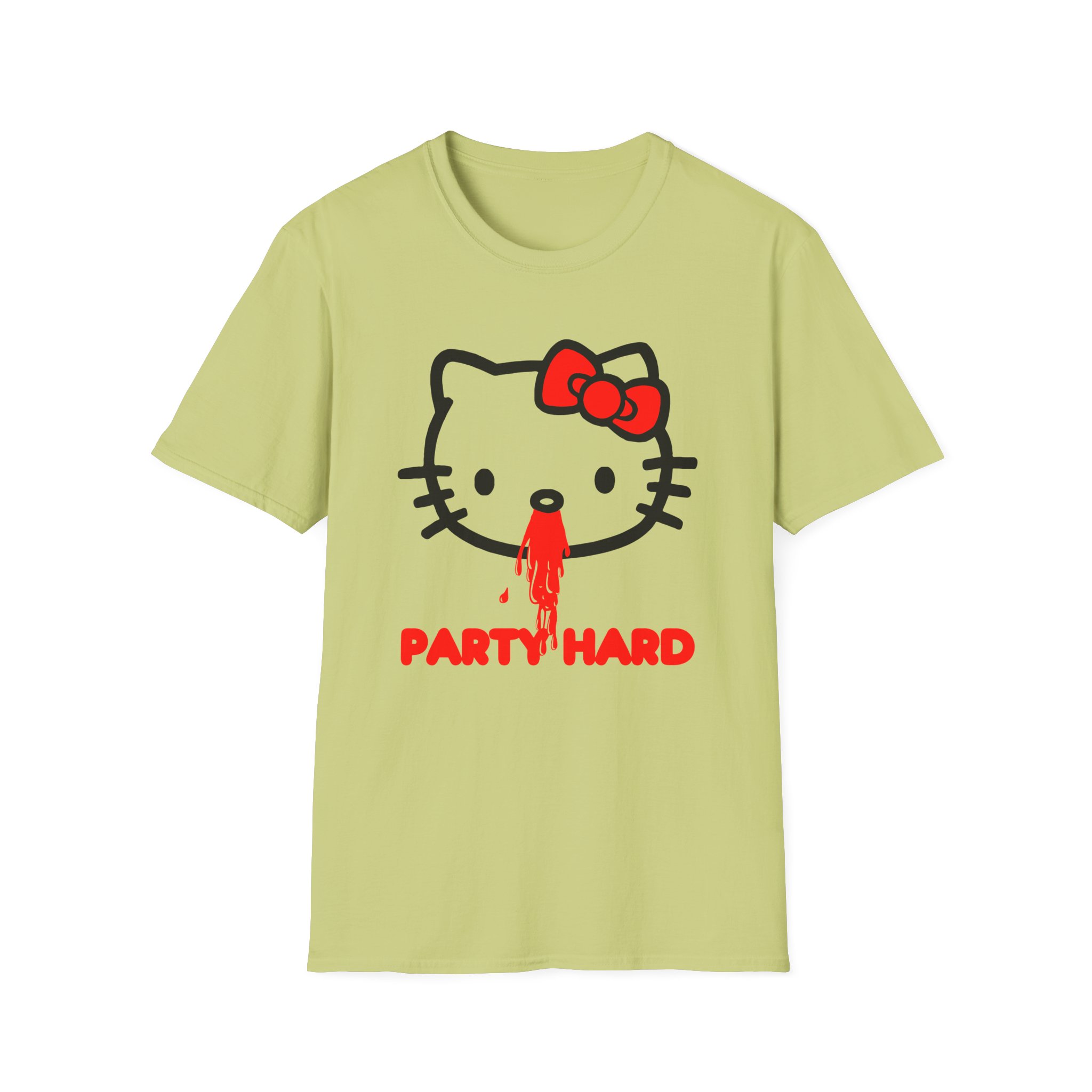 Andrew Wk Hello Party Kitty Parody Unisex Softstyle T-Shirt