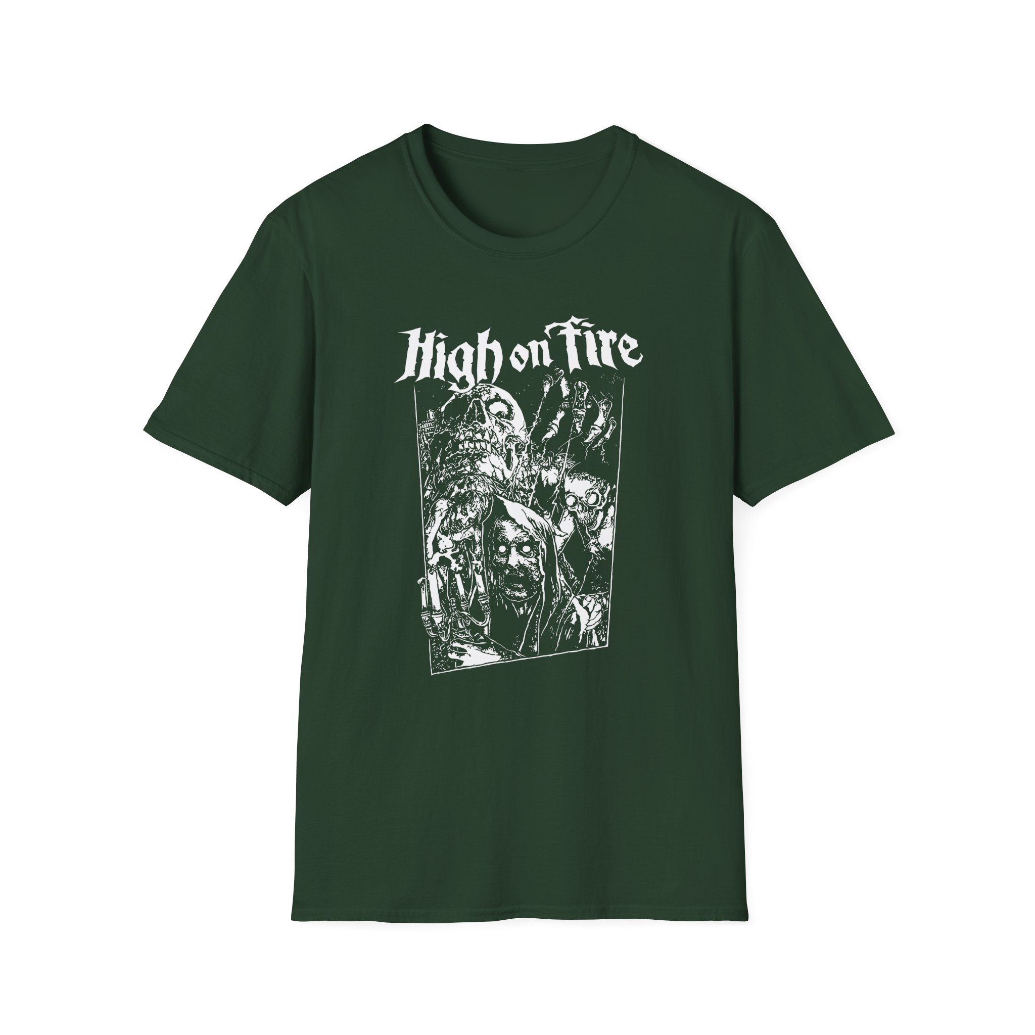 High on Fire Horror Unisex Softstyle T-Shirt