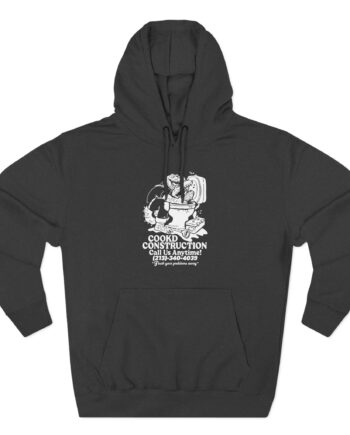 Lazarbeam  Cookd Construction Call Us Anytime Three-Panel Fleece Hoodie